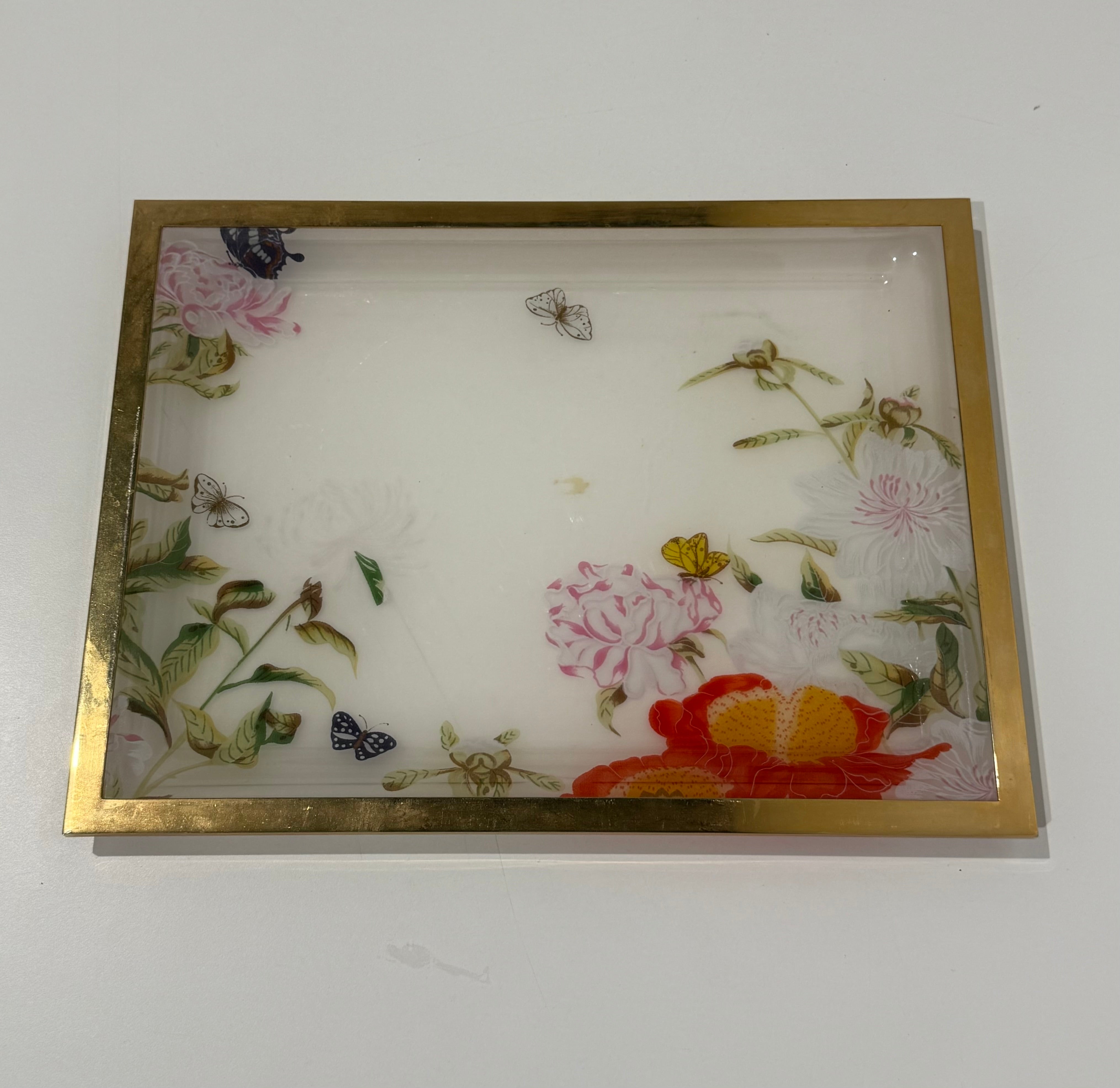Italian Floral Perspex Tray