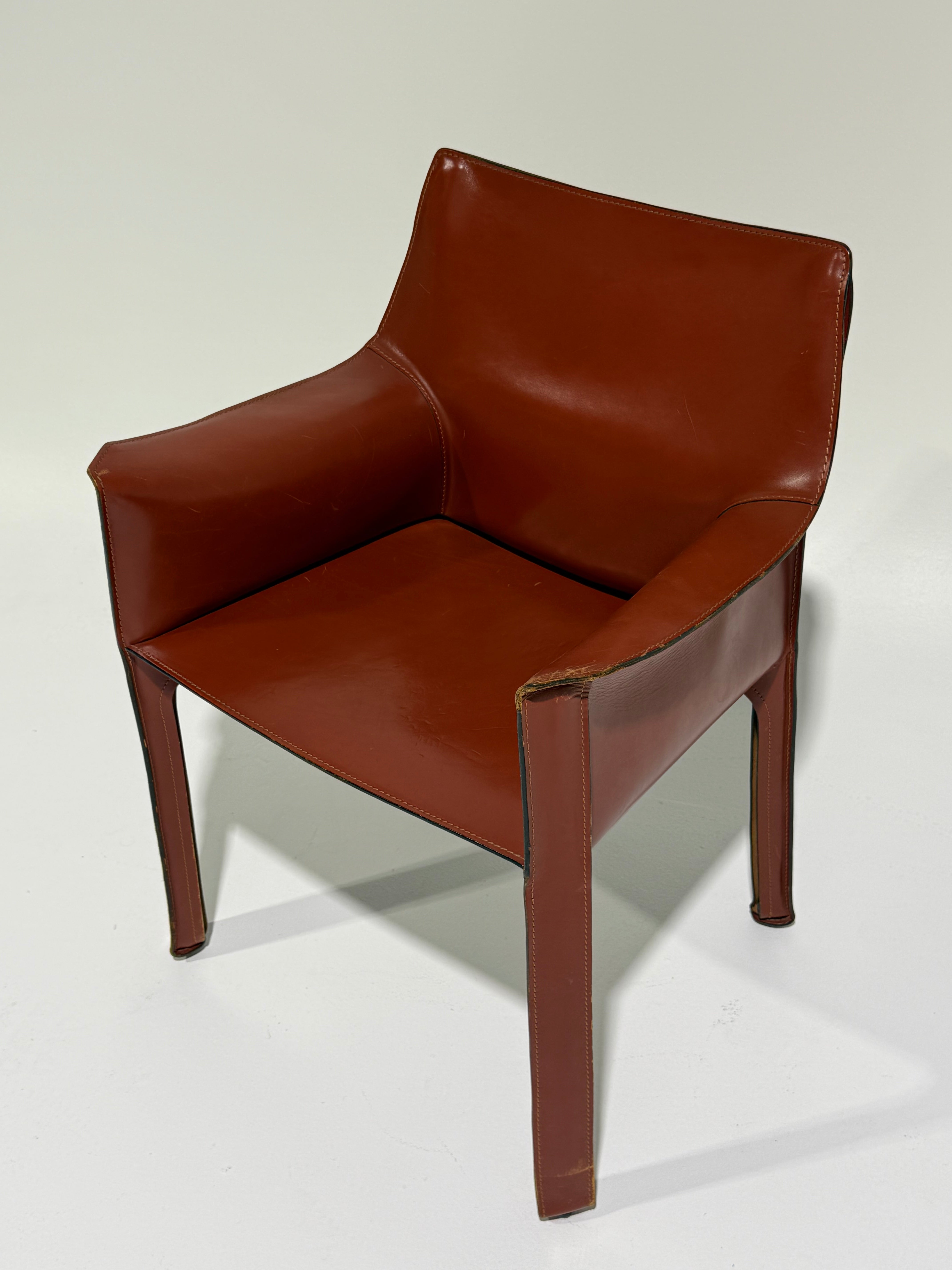 Leather CAB 413 Chair by Mario Bellini for Cassina