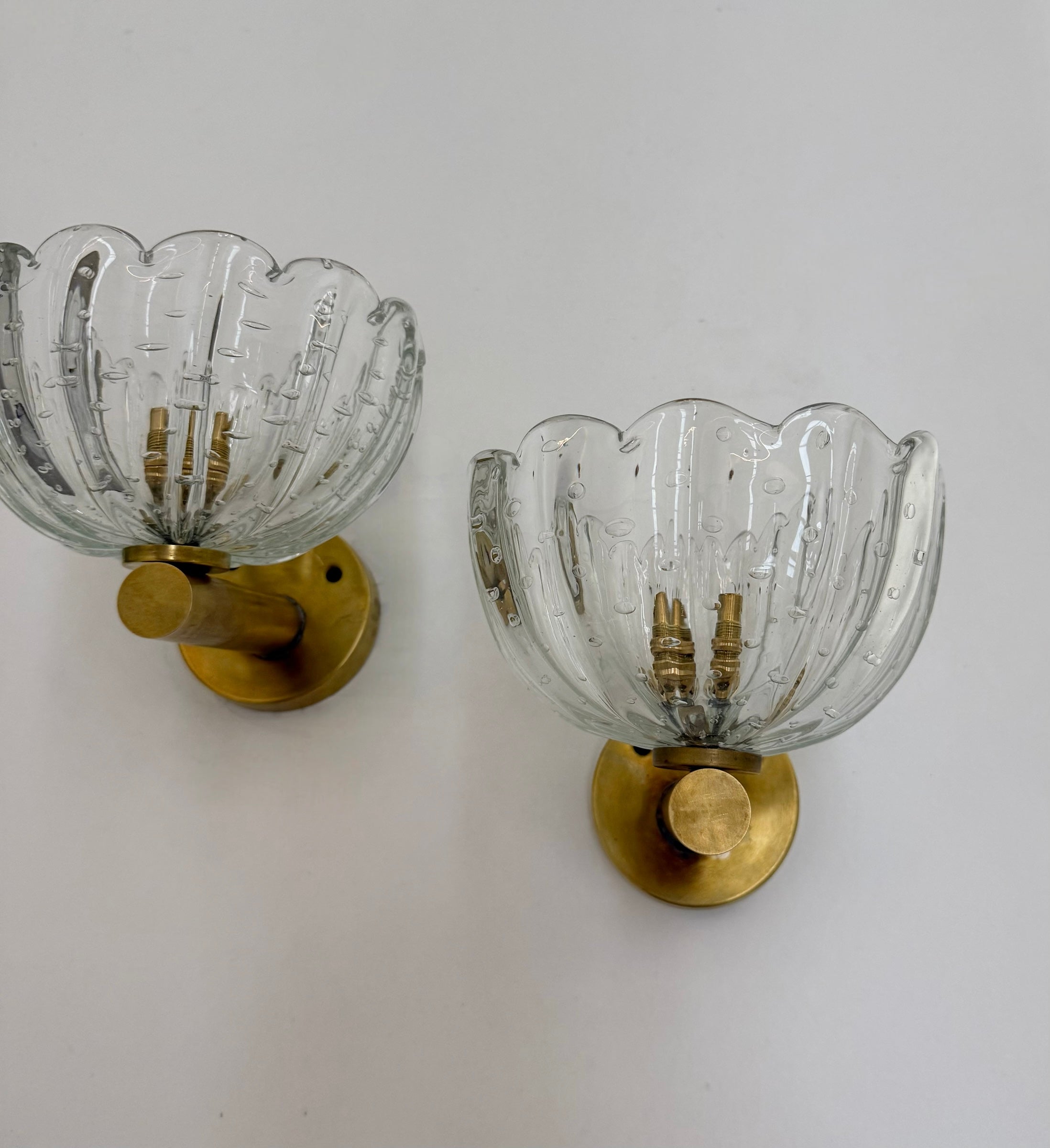 Pair of Murano Bullicante Wall Lights by Barovier