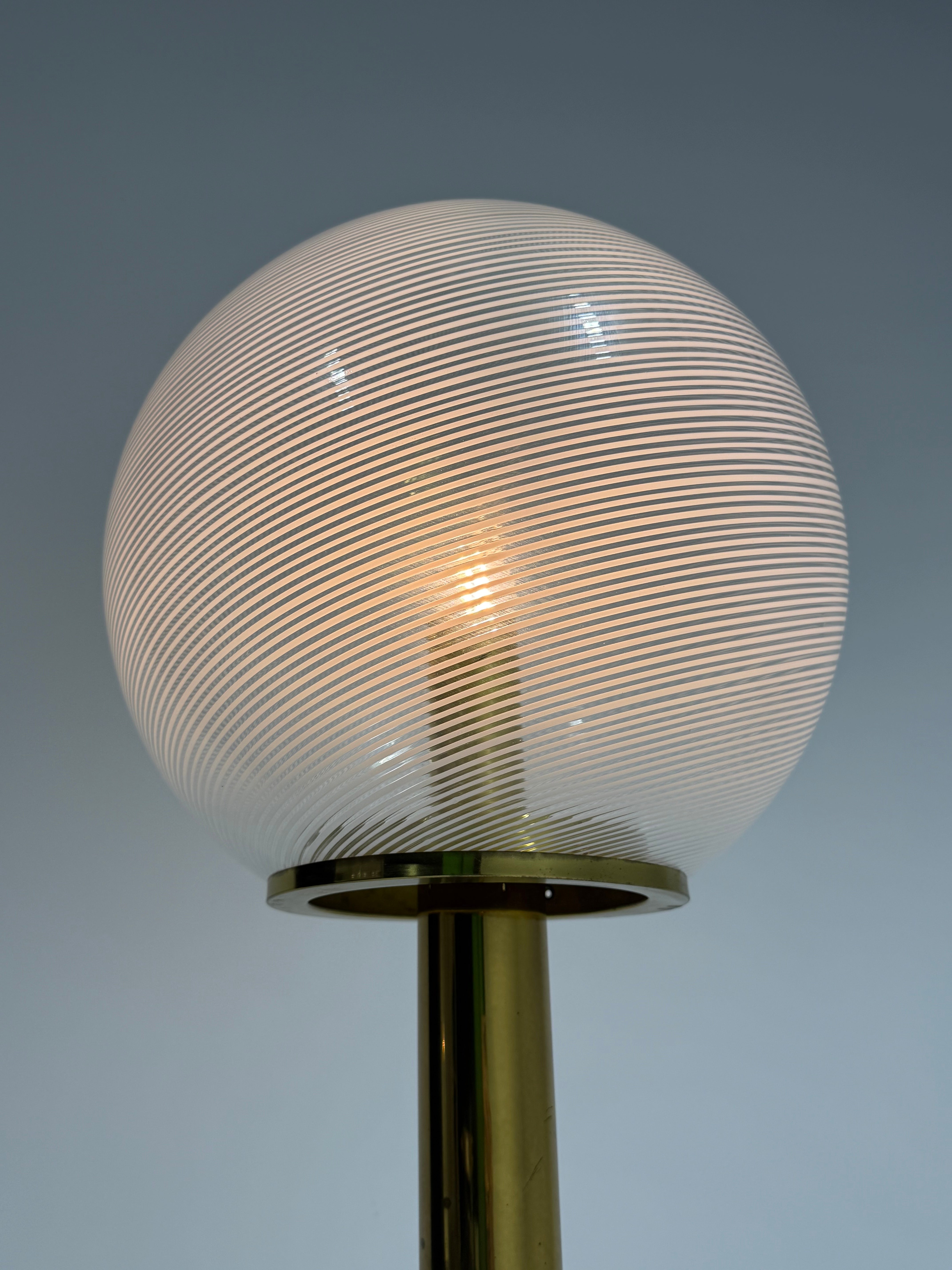 1970’s Italian Floor Lamp with Murano Glass Shade