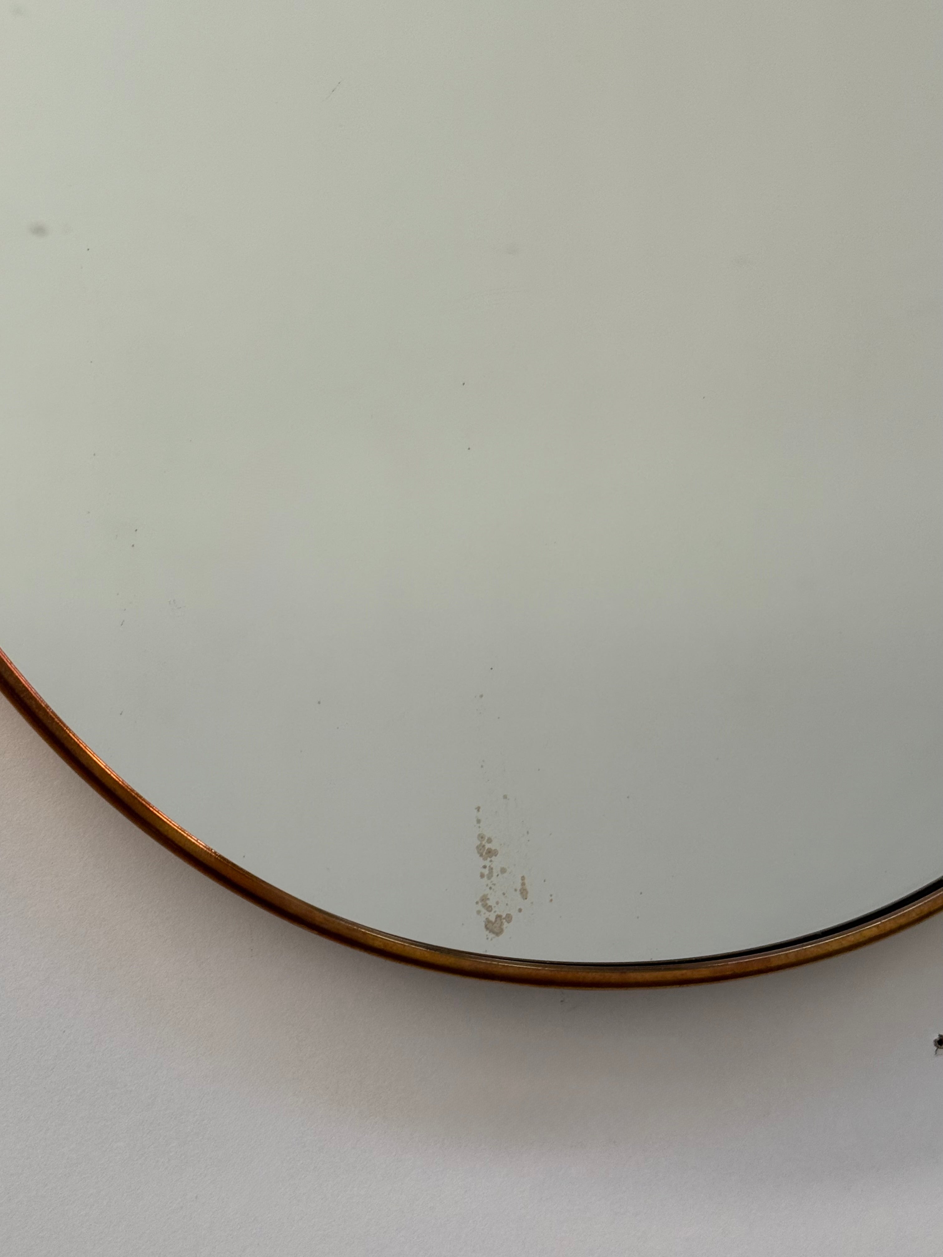 Vintage Italian Brass Shield Mirror