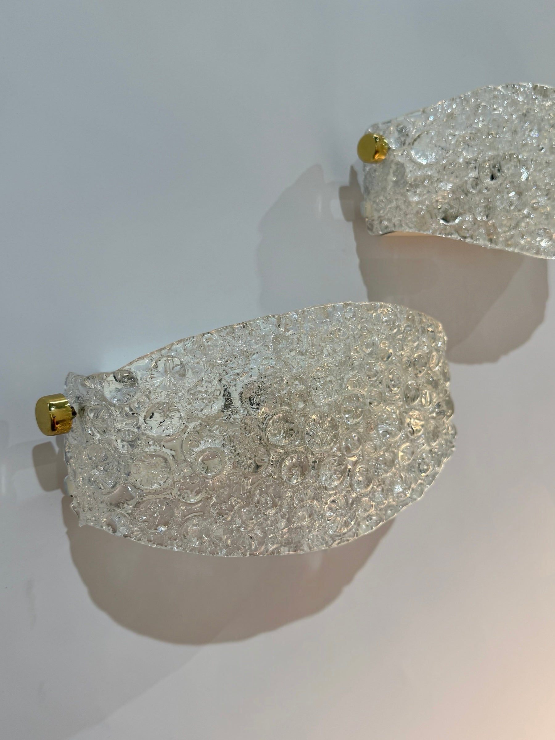 Pair of Murano Glass Wall Lights by Hillebrand