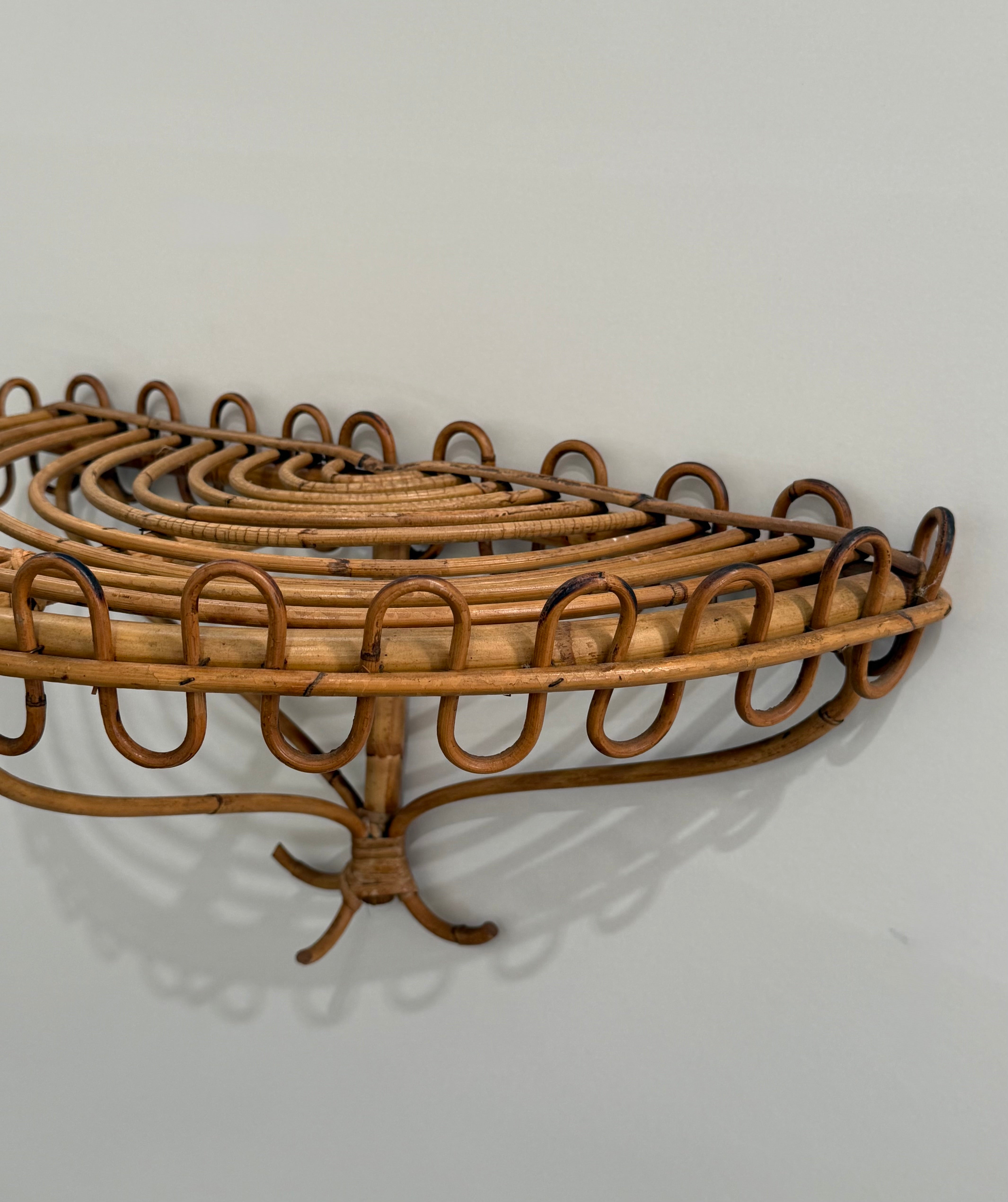 1960’s Italian Bamboo Wall Shelf