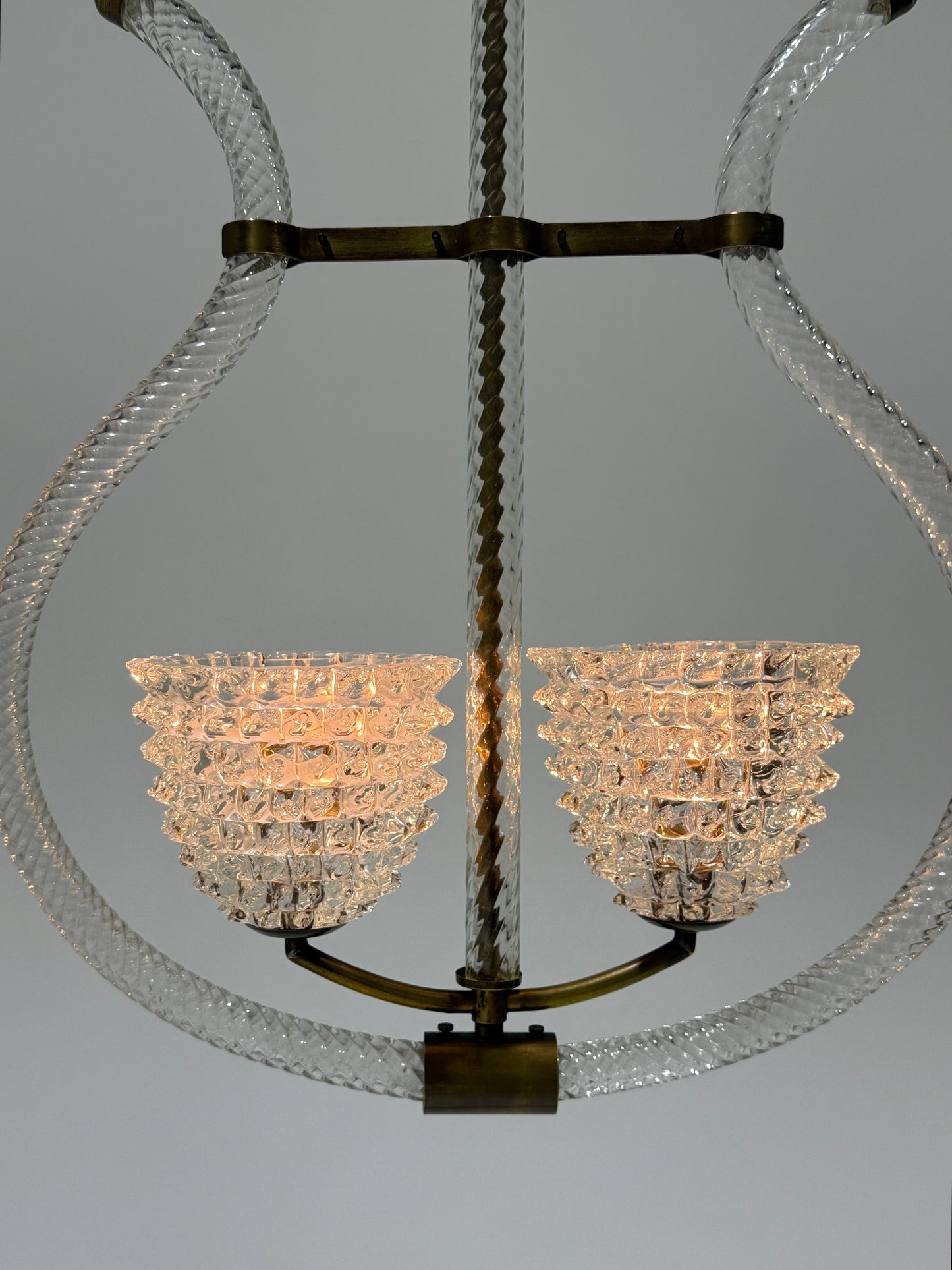 1940’s Murano Double Rostrato Pendant by Barovier