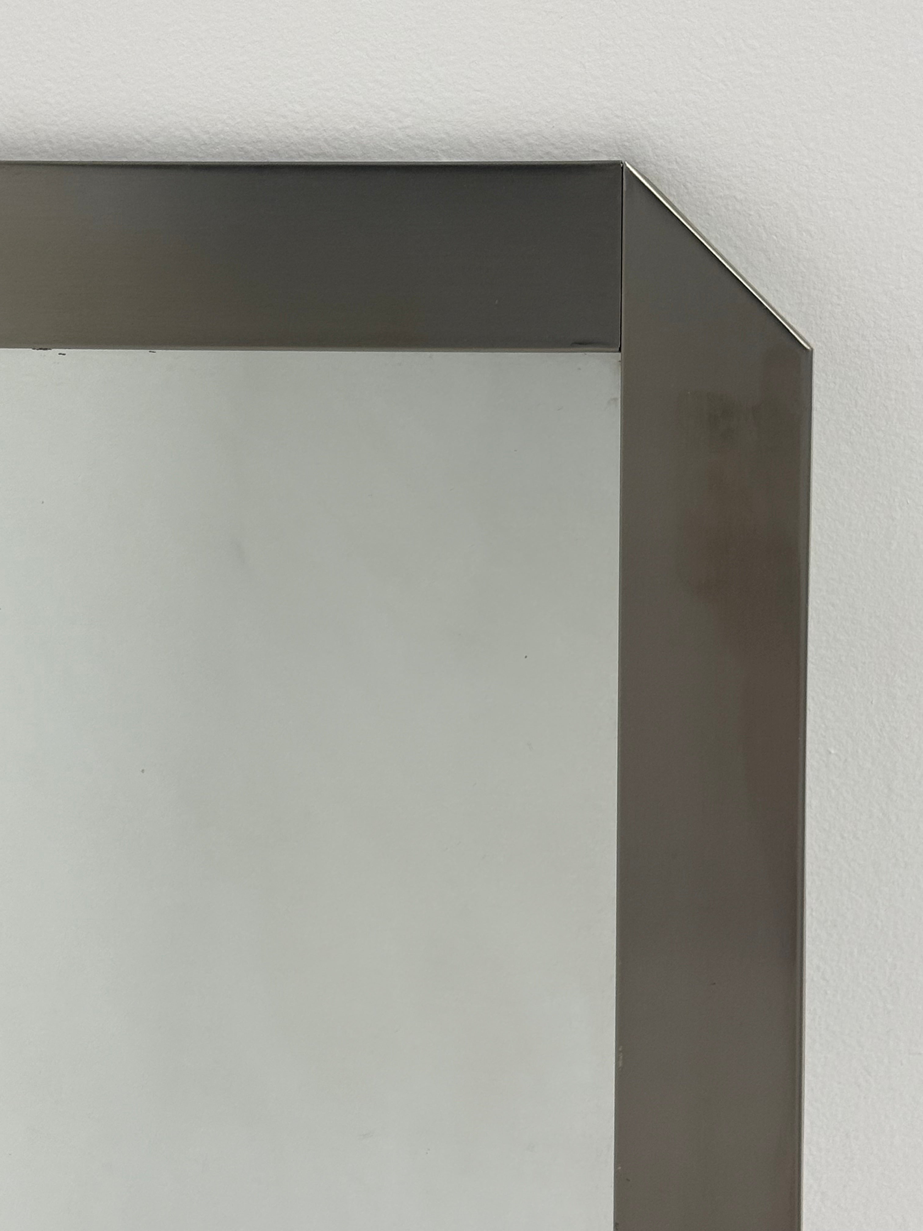Italian Stainless Steel Mirror by Valenti, 1970s