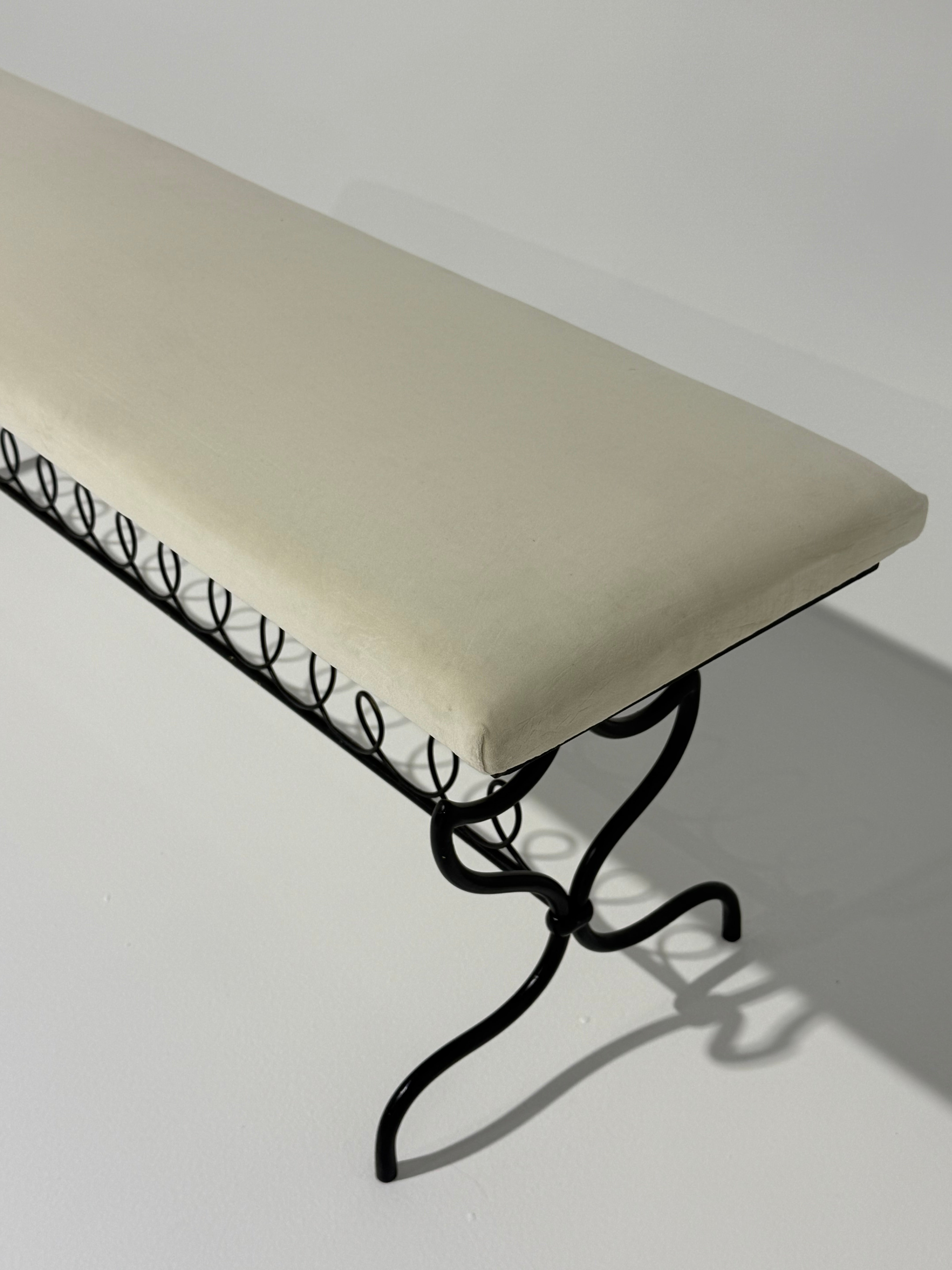 Vintage Italian Wrought Iron Bench
