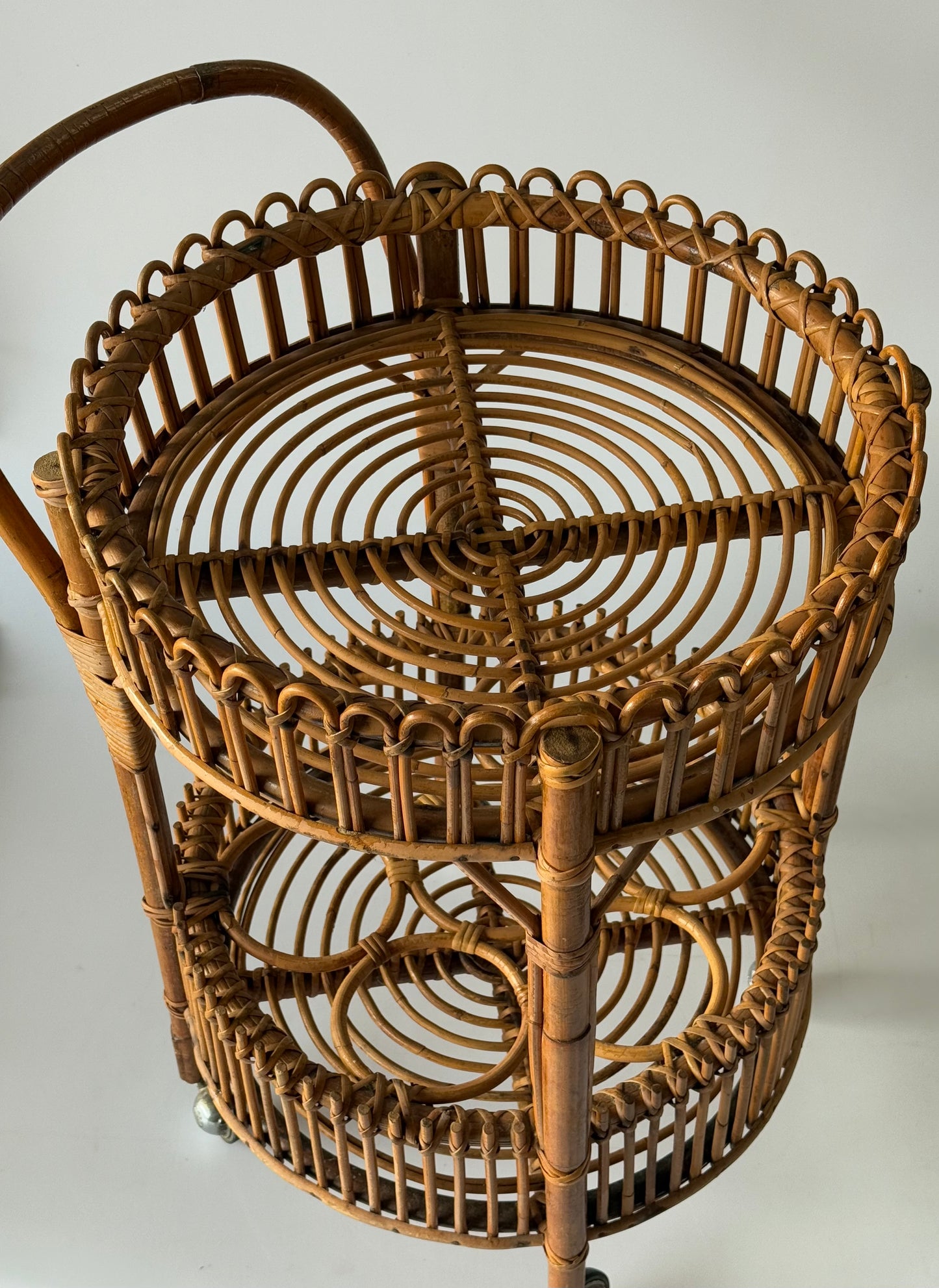 Italian 1960’s Bamboo Bar Trolley by Bonacina
