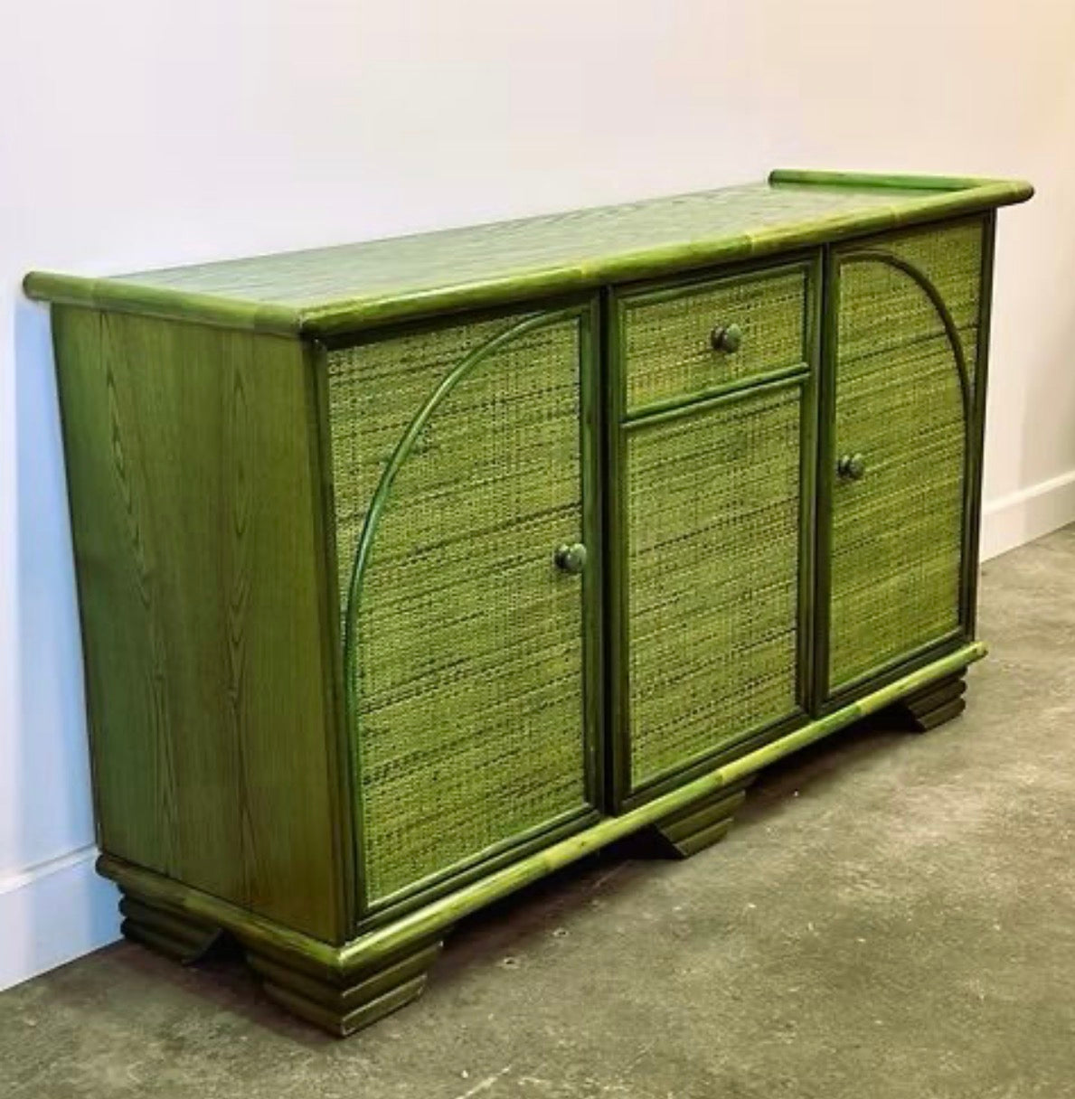 PRE ORDER: Vintage French Bamboo Sideboard by Maugrion