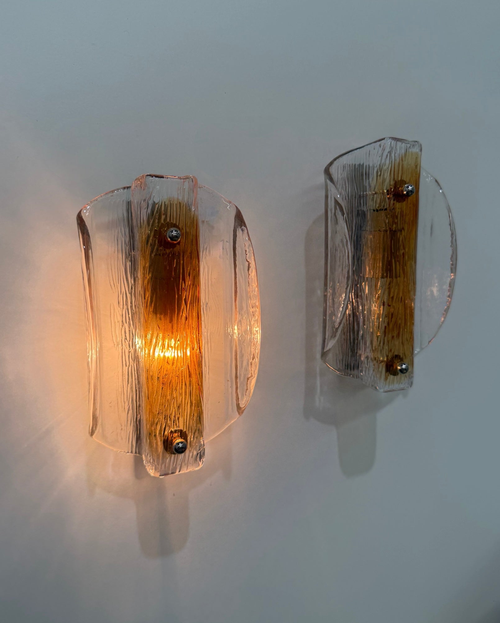 Pair of 1970’s Murano Wall Lights by Mazzega