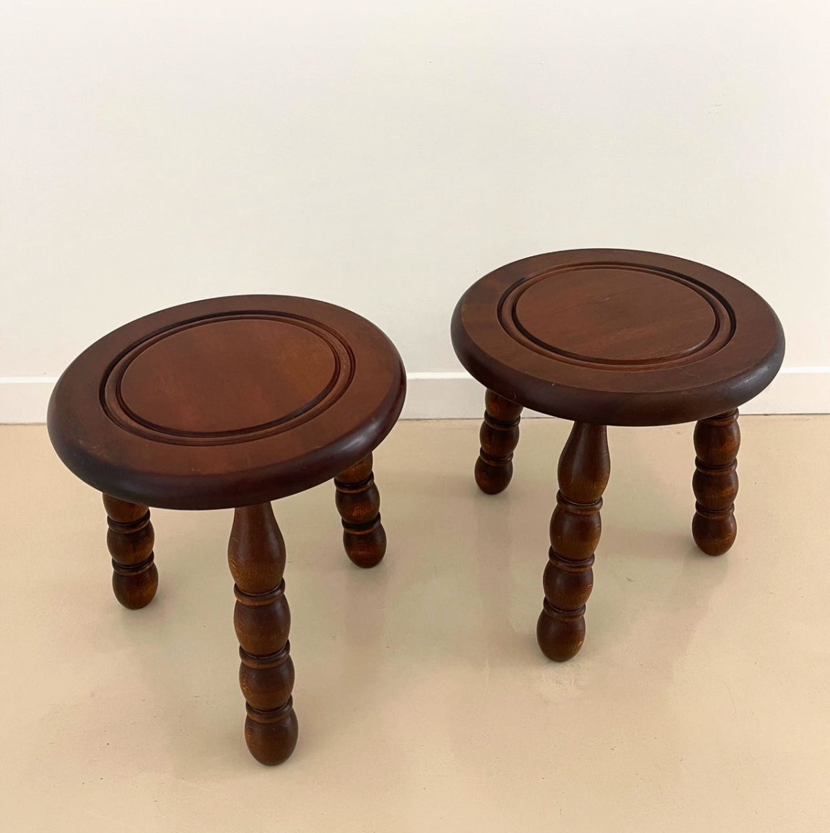 Vintage French Dudouyt Style Tabouret - One Available