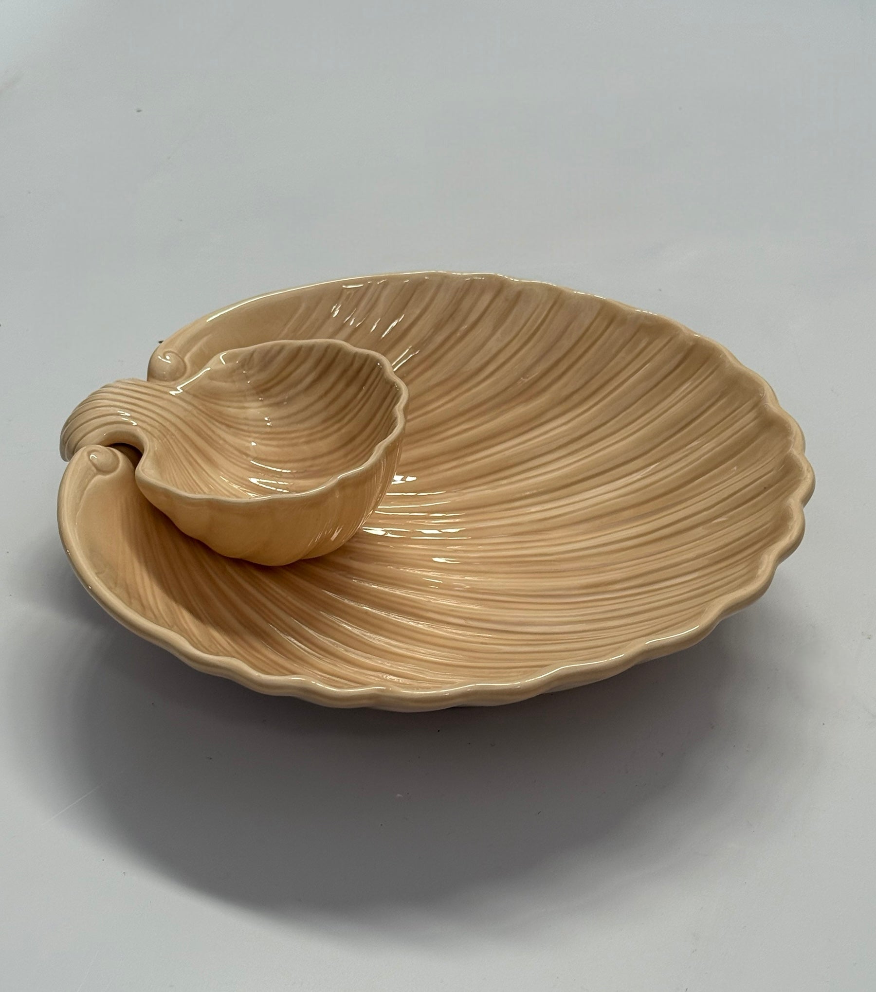 Vintage Porcelain Clam Shell Serving Platter
