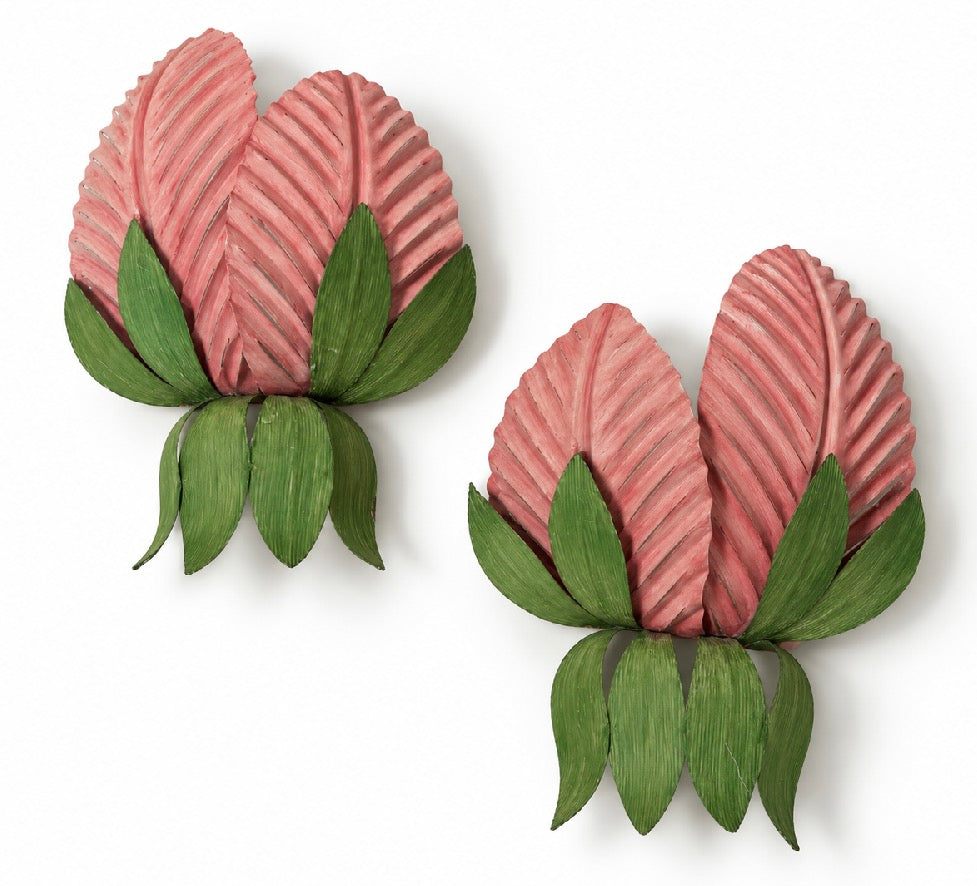 Pair of Floral Scones by Sergio Terzani for Holländer Leuchten