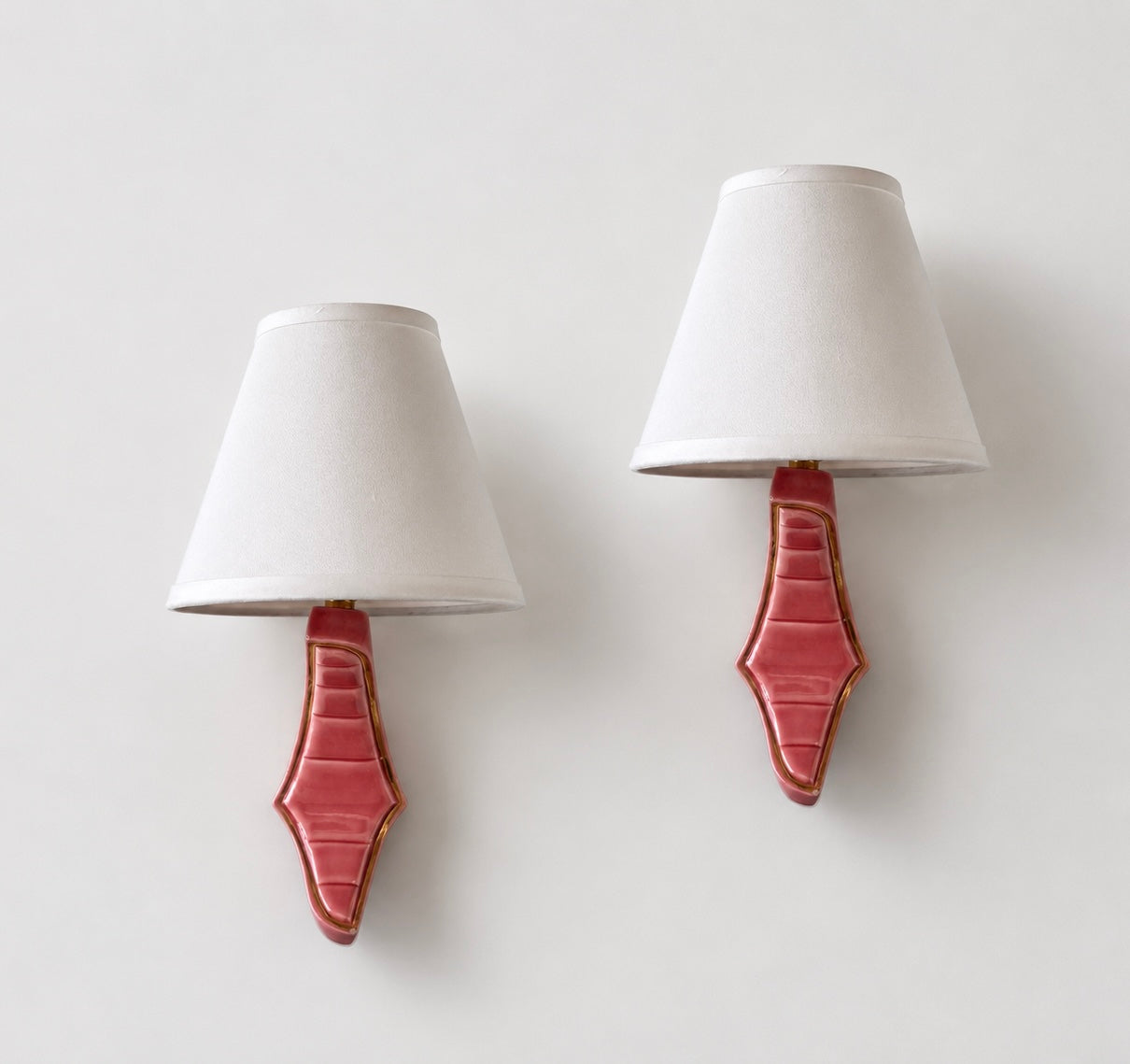 Pair of 1940’s French Ceramic Wall Lights