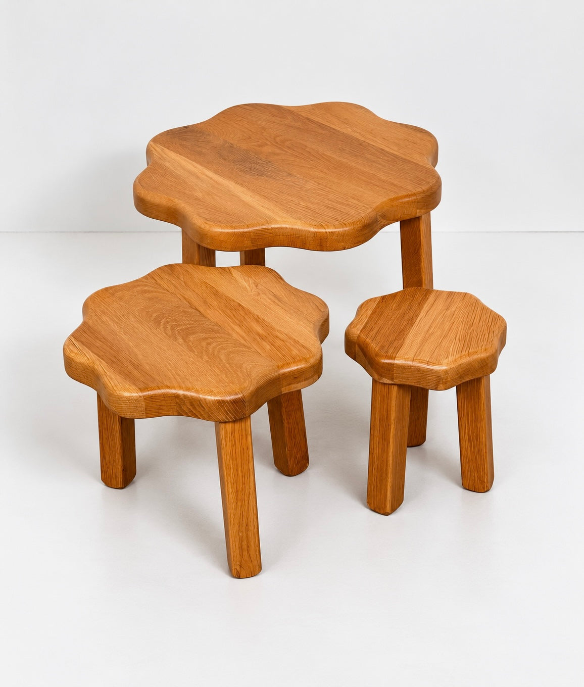 PRE-ORDER: Trio of 1970’s Oak Nesting Tables