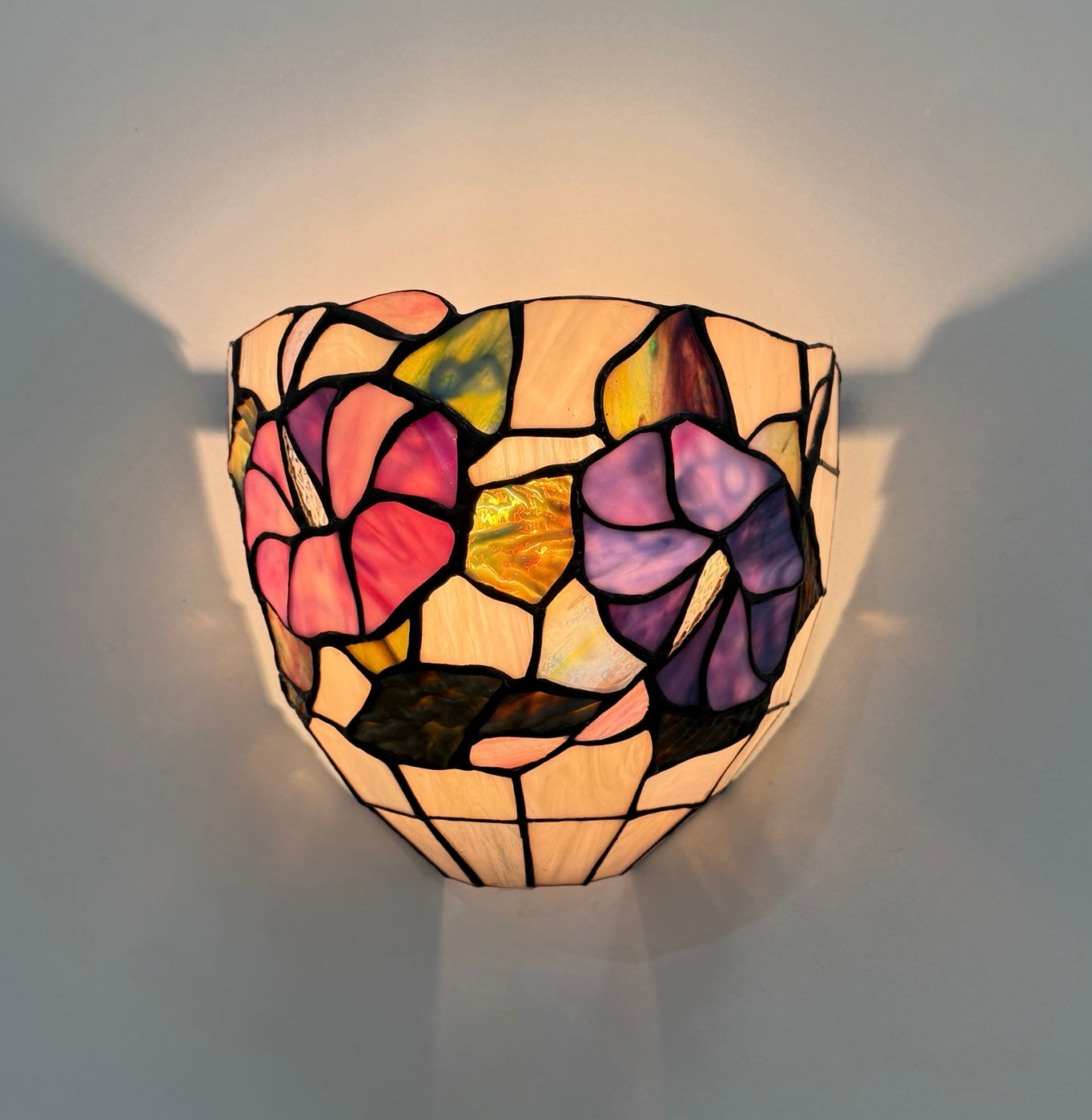 Vintage Tiffany Stained Glass Wall Lights - Two Available