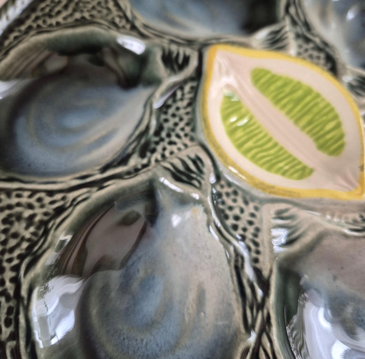Antique French Ceramic Oyster Plate - 5 Available