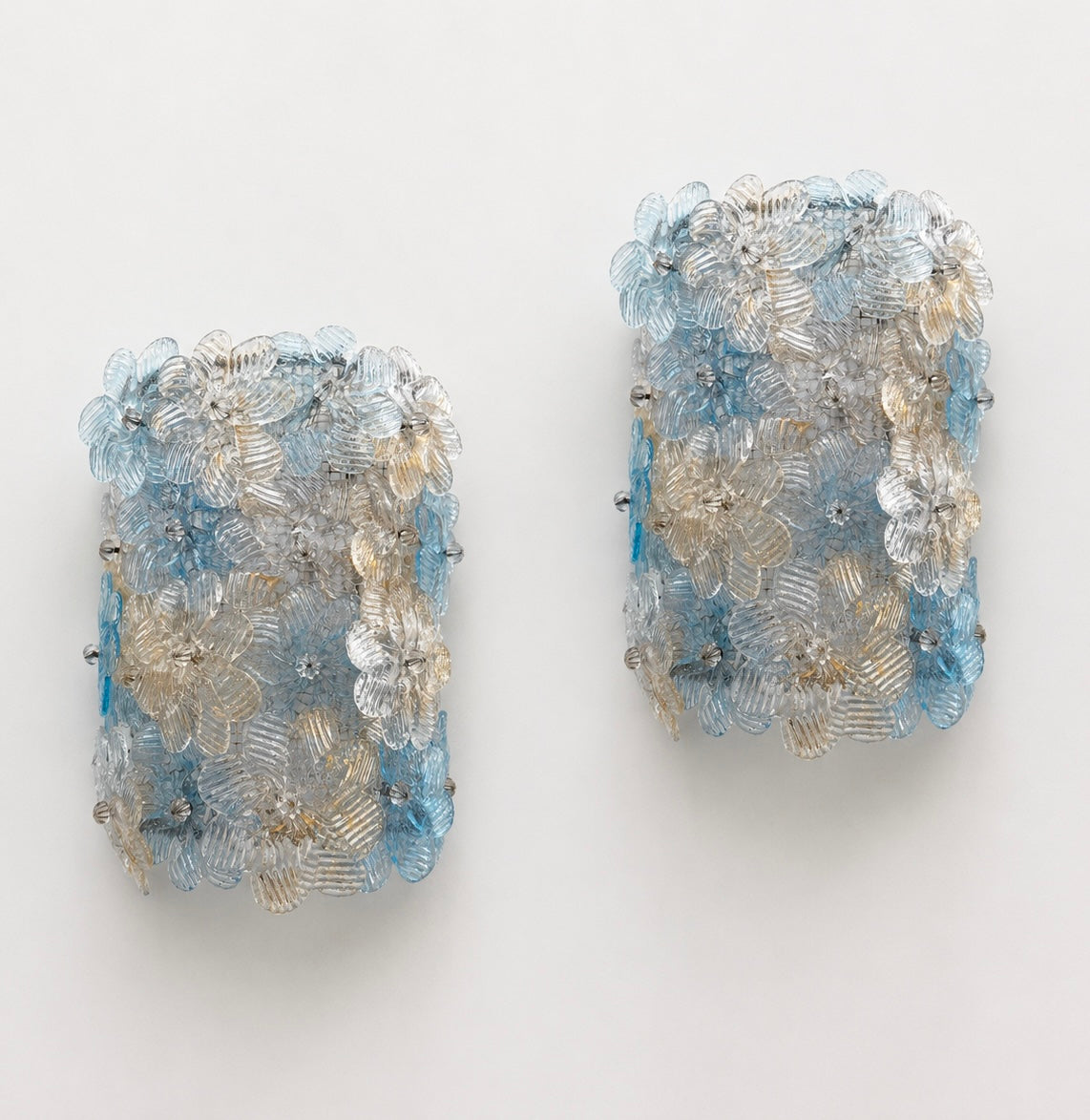 Pair of Murano Flower Wall Lights by Seguso
