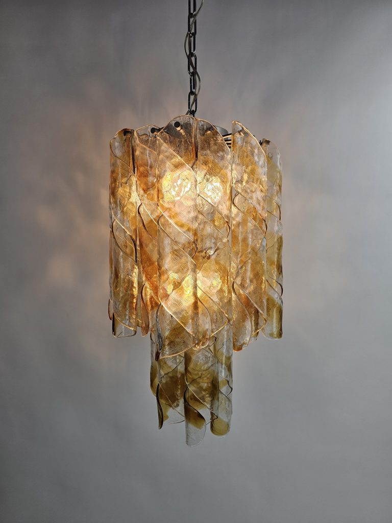 Murano ‘Torciglione’ Glass Chandelier by AV Mazzega
