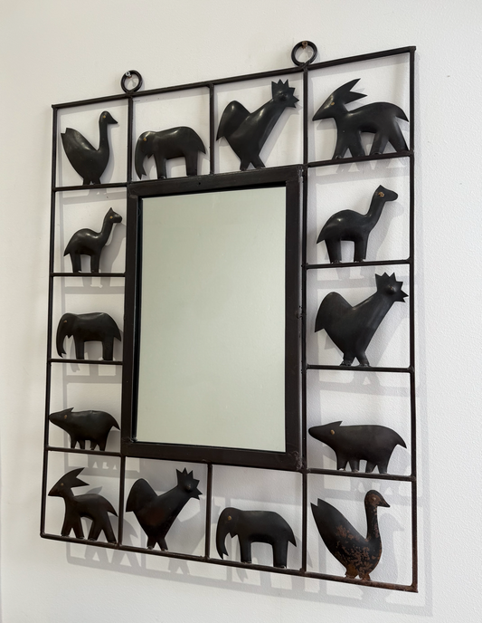 French Wrought Iron Mirror by Atelier Marolles