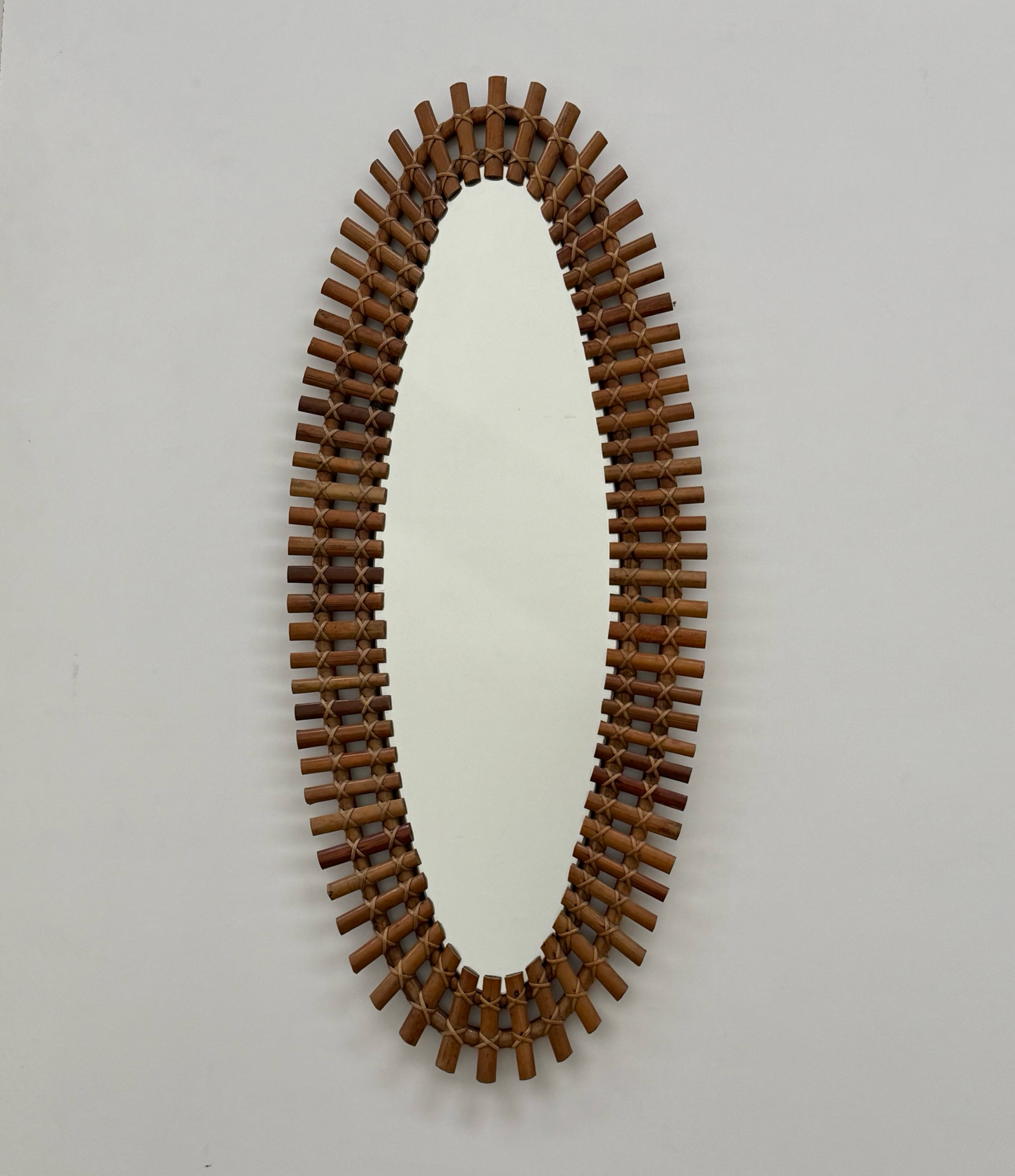 Italian Full Length Bamboo Mirror by Bonacina