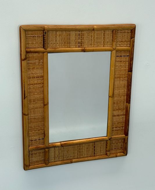 Vintage Bamboo & Rattan Mirror