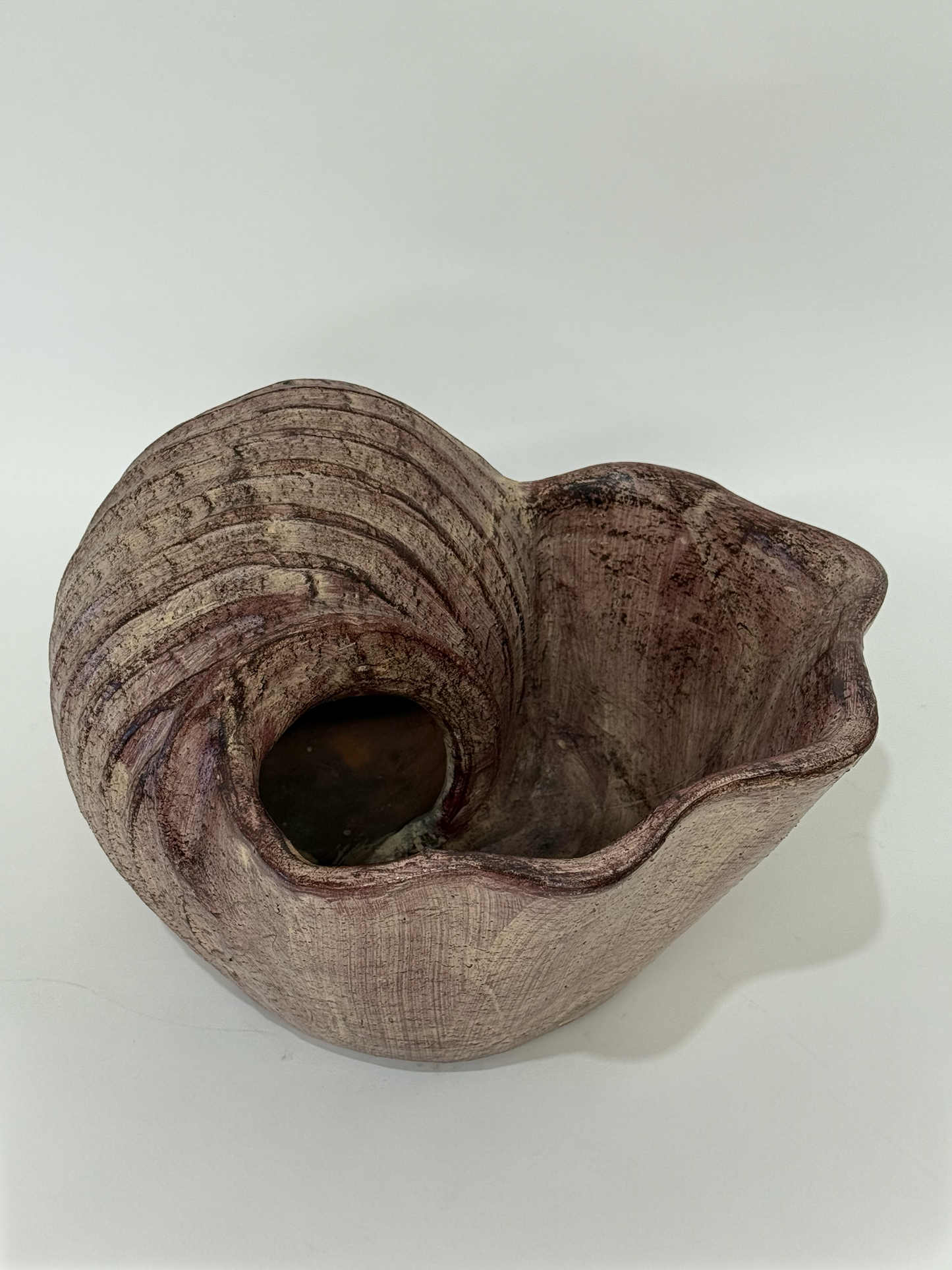 Large French Ceramic Shell Planter