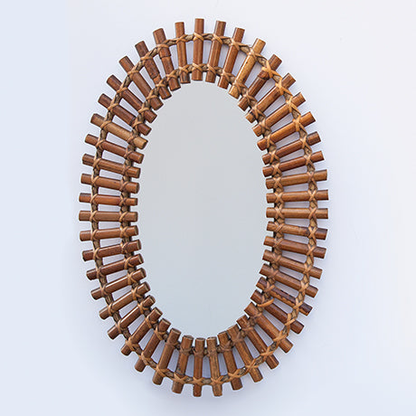 PRE-ORDER: Italian Bamboo Mirror by Olaf Von Bohr for Bonacina