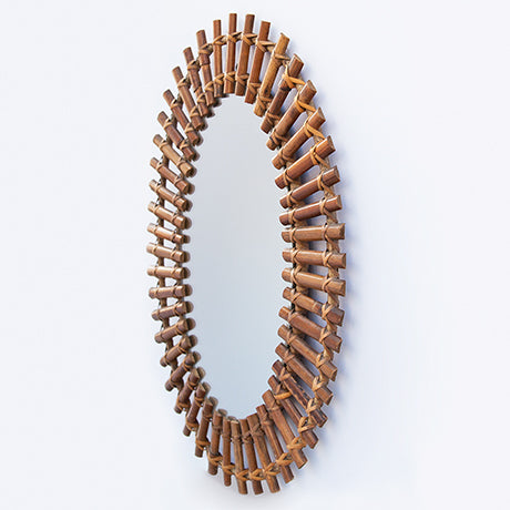 PRE-ORDER: Italian Bamboo Mirror by Olaf Von Bohr for Bonacina