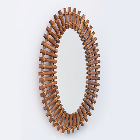 PRE-ORDER: Italian Bamboo Mirror by Olaf Von Bohr for Bonacina