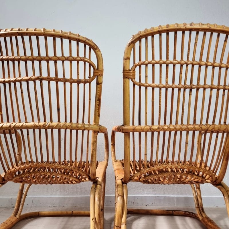 PRE ORDER: Italian Bamboo Armchairs by Bonacina - Two Available