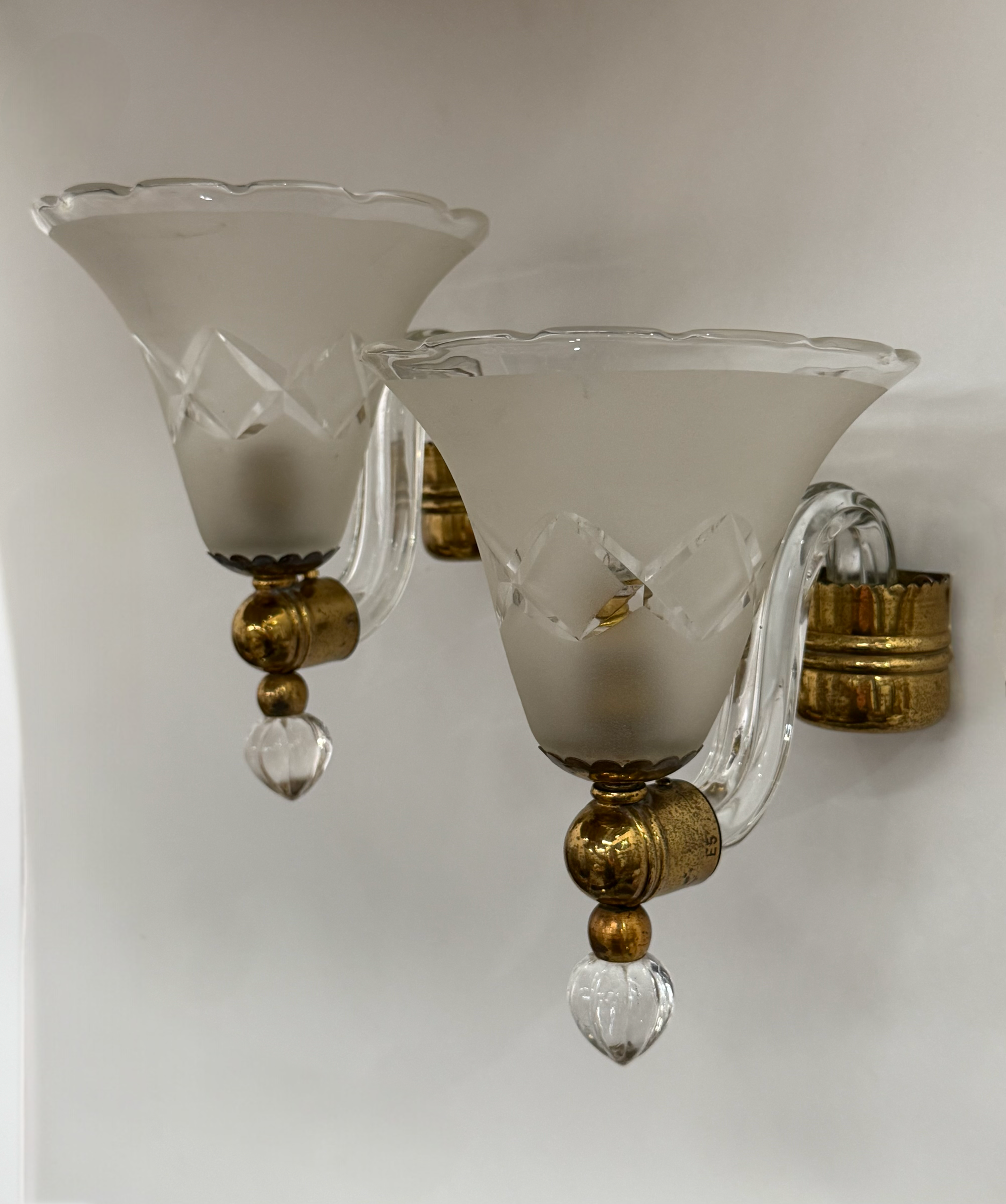 Pair of Murano Wall Lights by Barovier