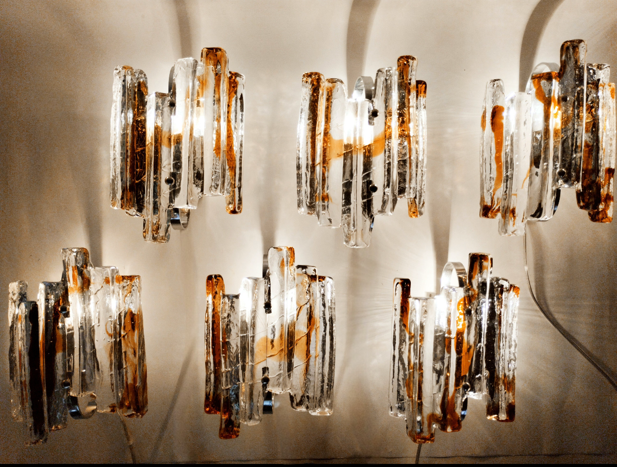 1970’s Murano Wall Light by Mazzega - Six Available