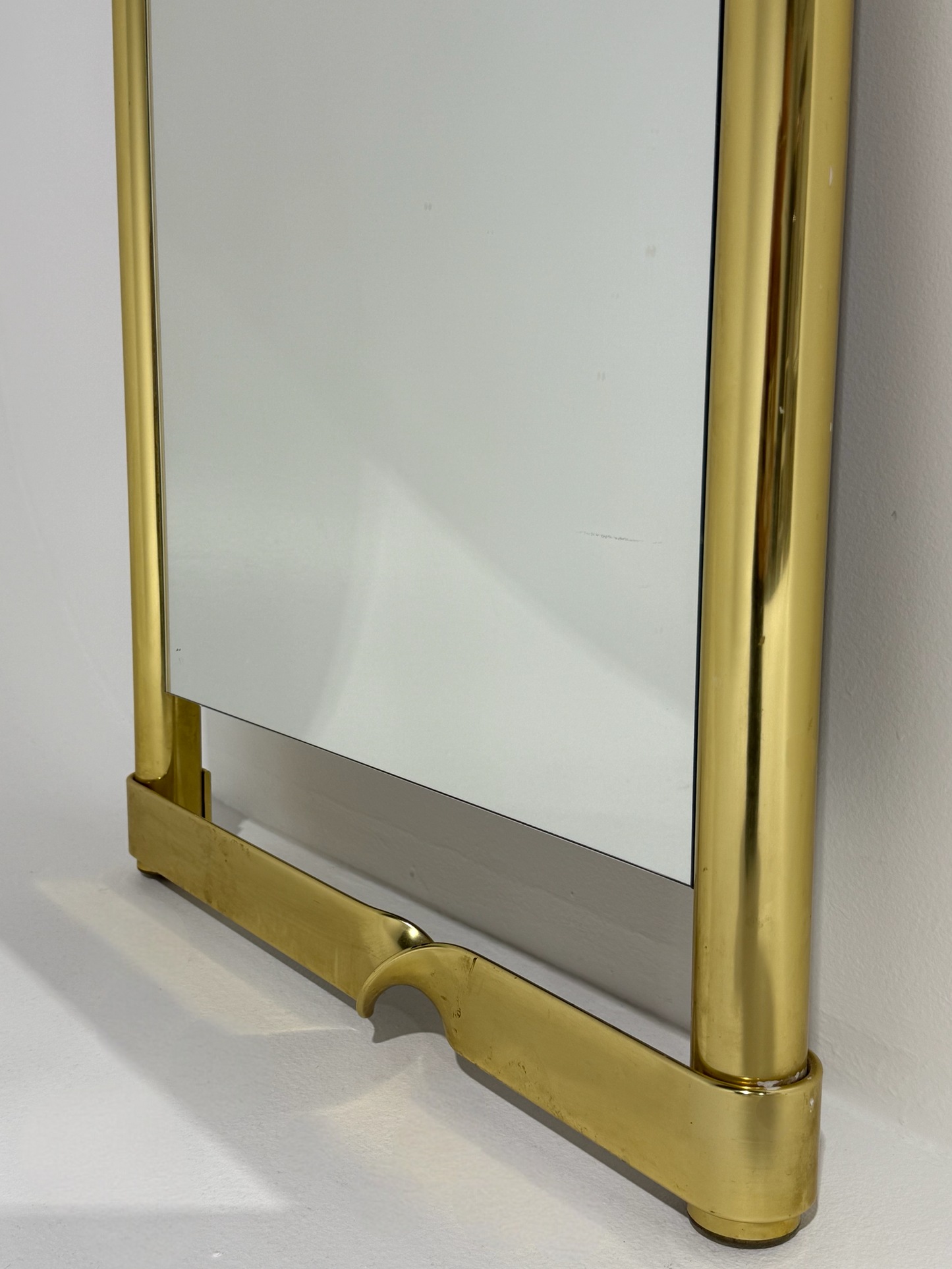 1970’s Italian Brass and Mirror by Luciano Frigerio