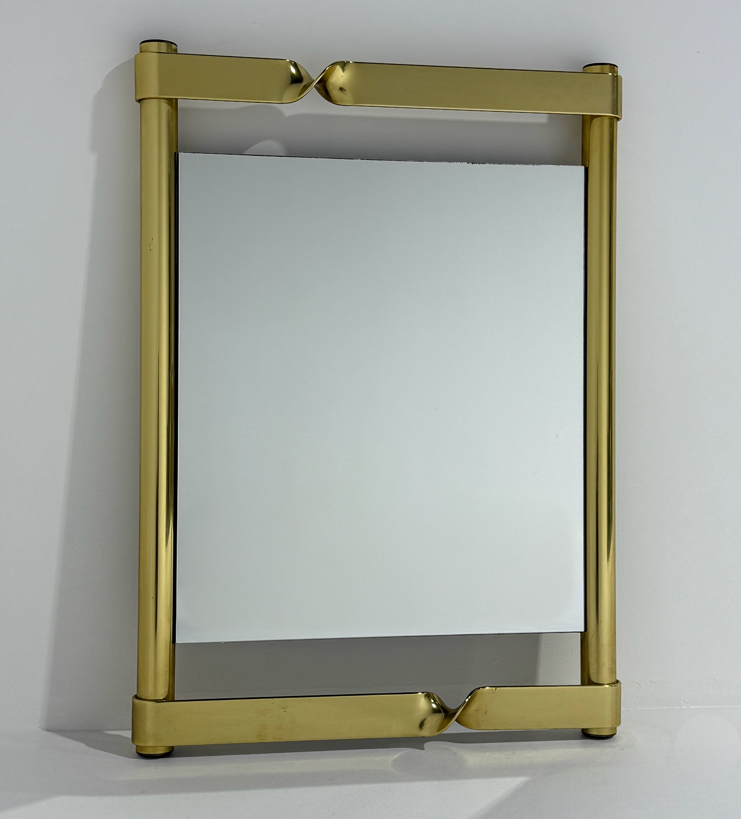1970’s Italian Brass and Mirror by Luciano Frigerio