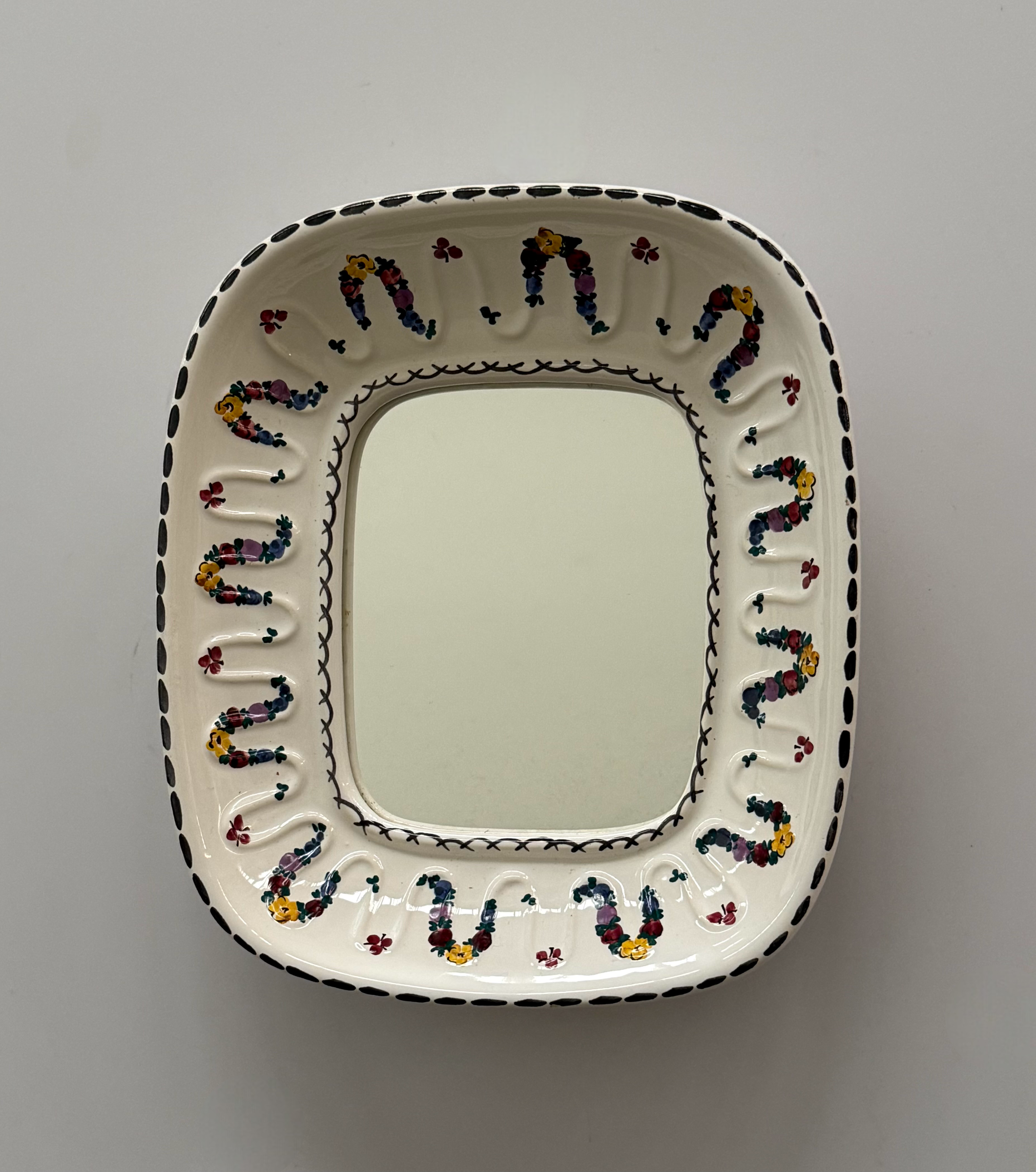 Vintage Ceramic Mirror