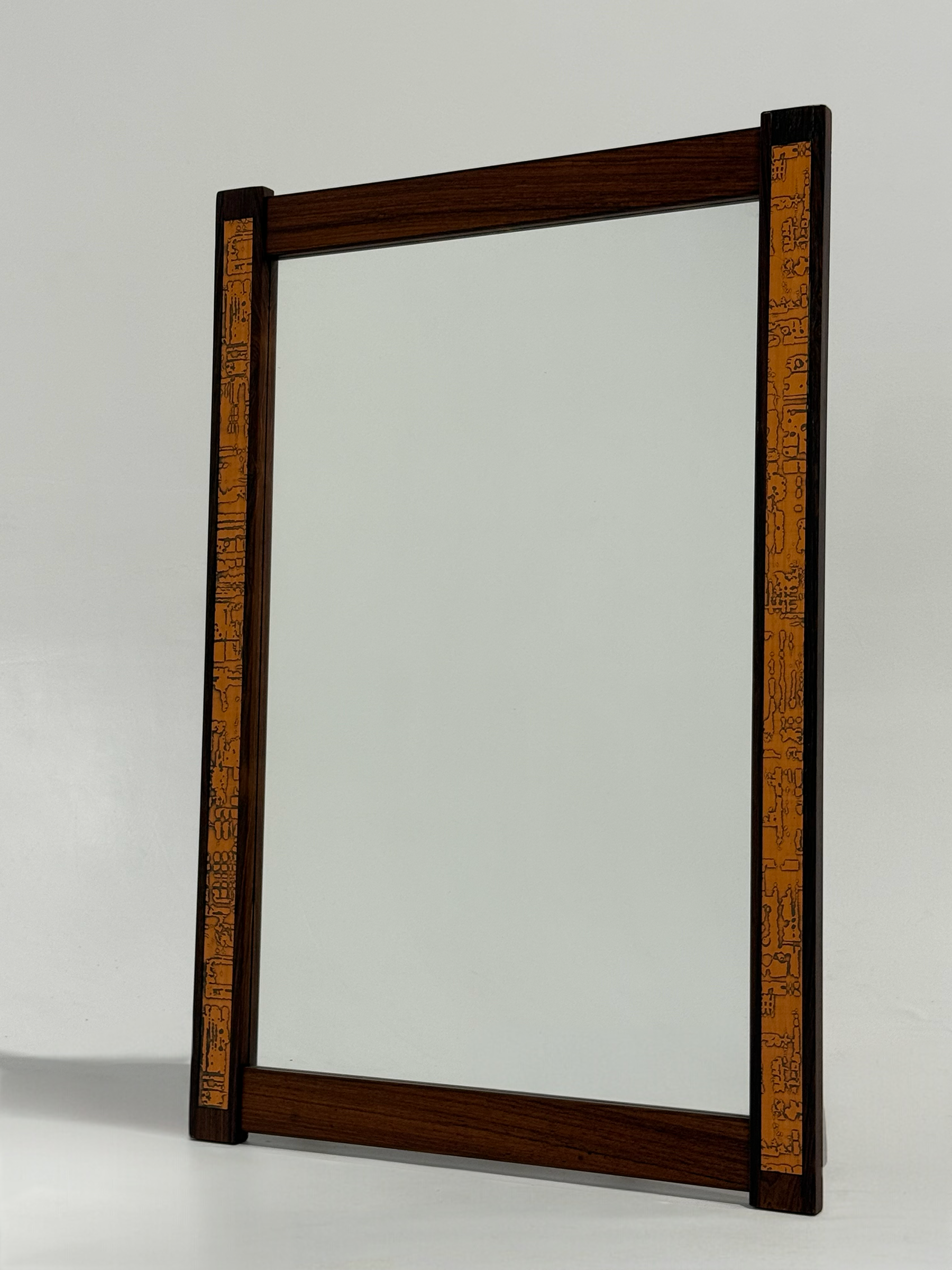 Danish Rosewood and Copper Mirror