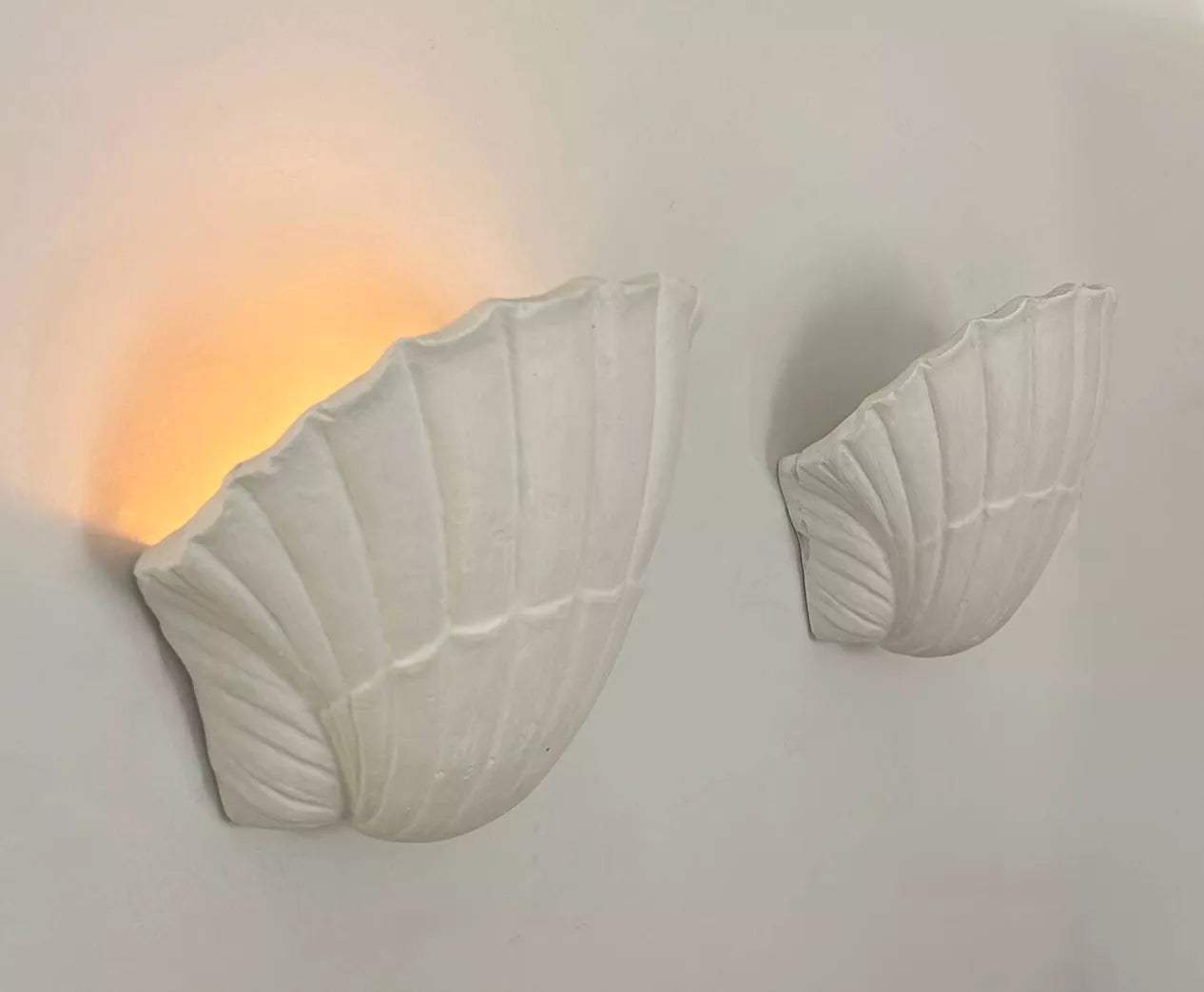 1970’s French Plaster Shell Wall Light - Four Available
