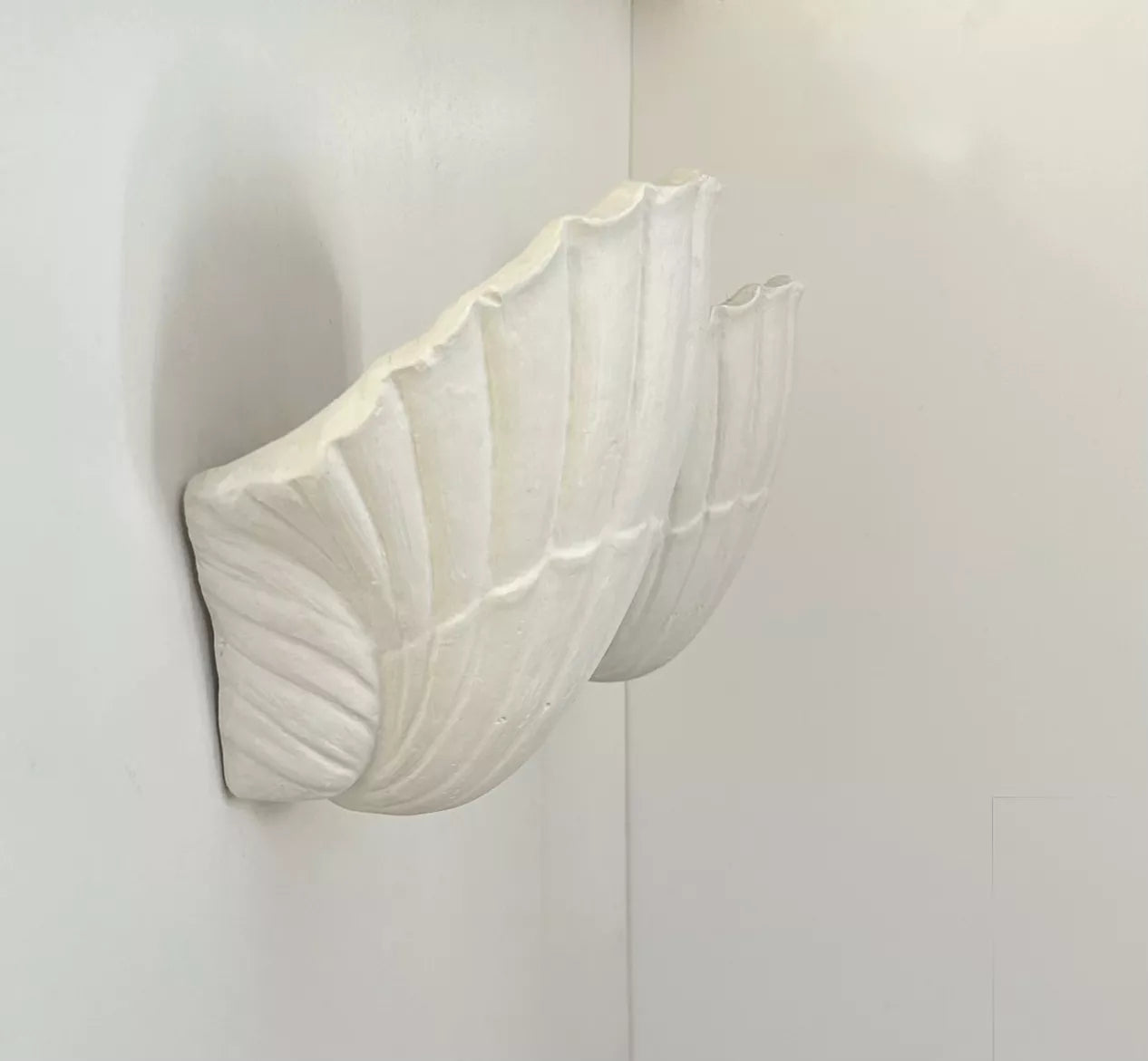1970’s French Plaster Shell Wall Light - Four Available