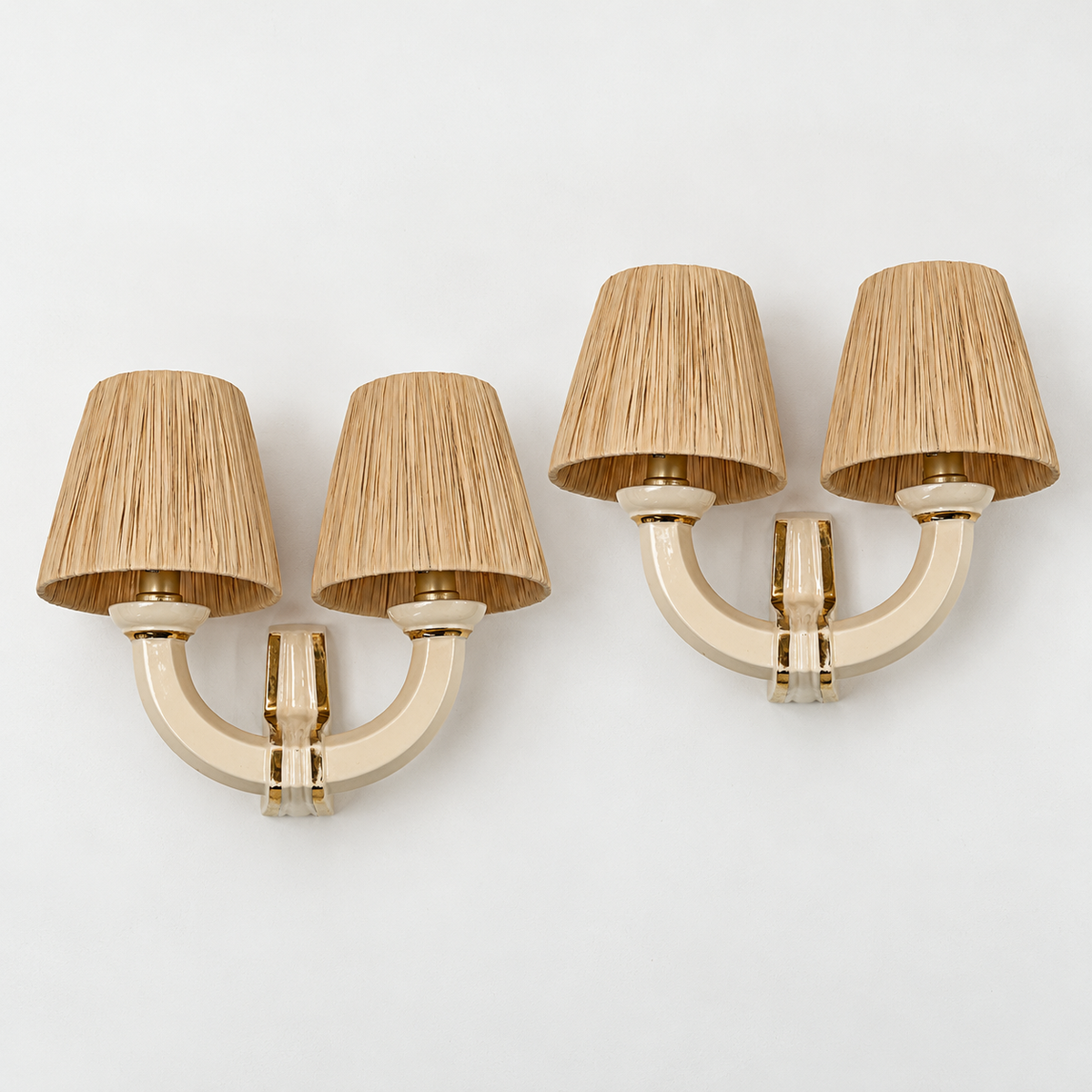 Pair of 1950’s French Ceramic Wall Lights