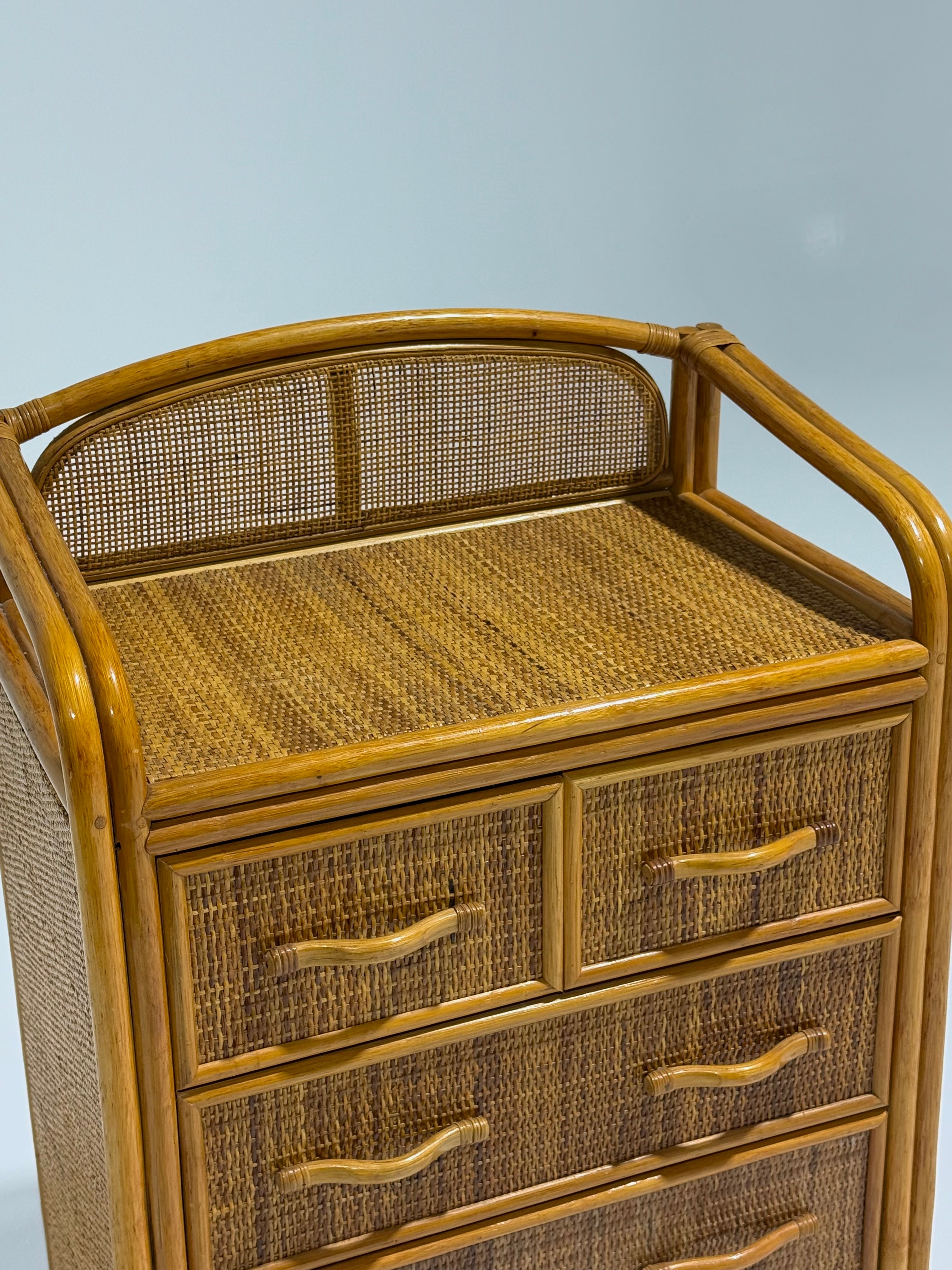 Vintage Bamboo Chest of Drawers - TWO Available