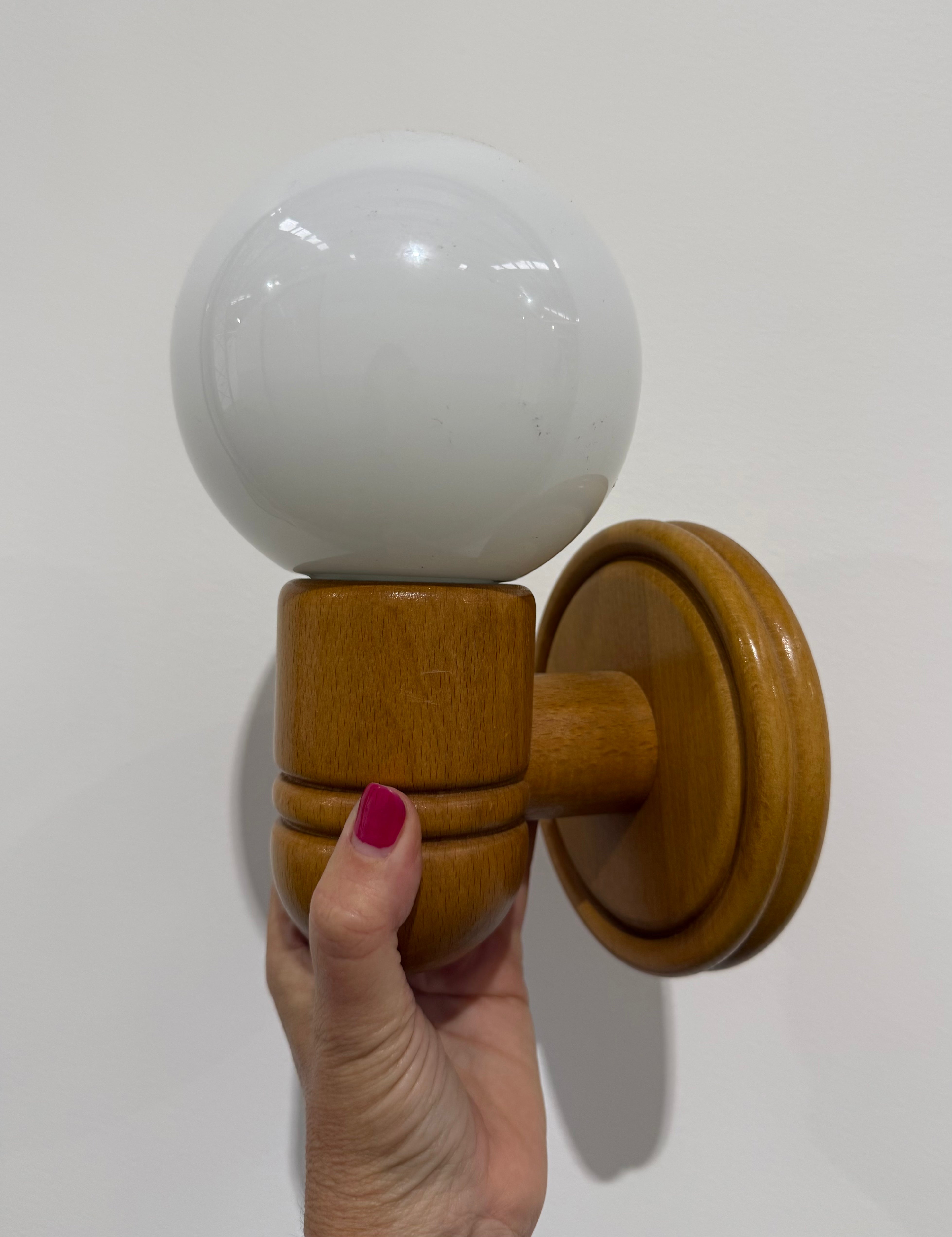 Pair of Scandinavian Pine Wall Lights