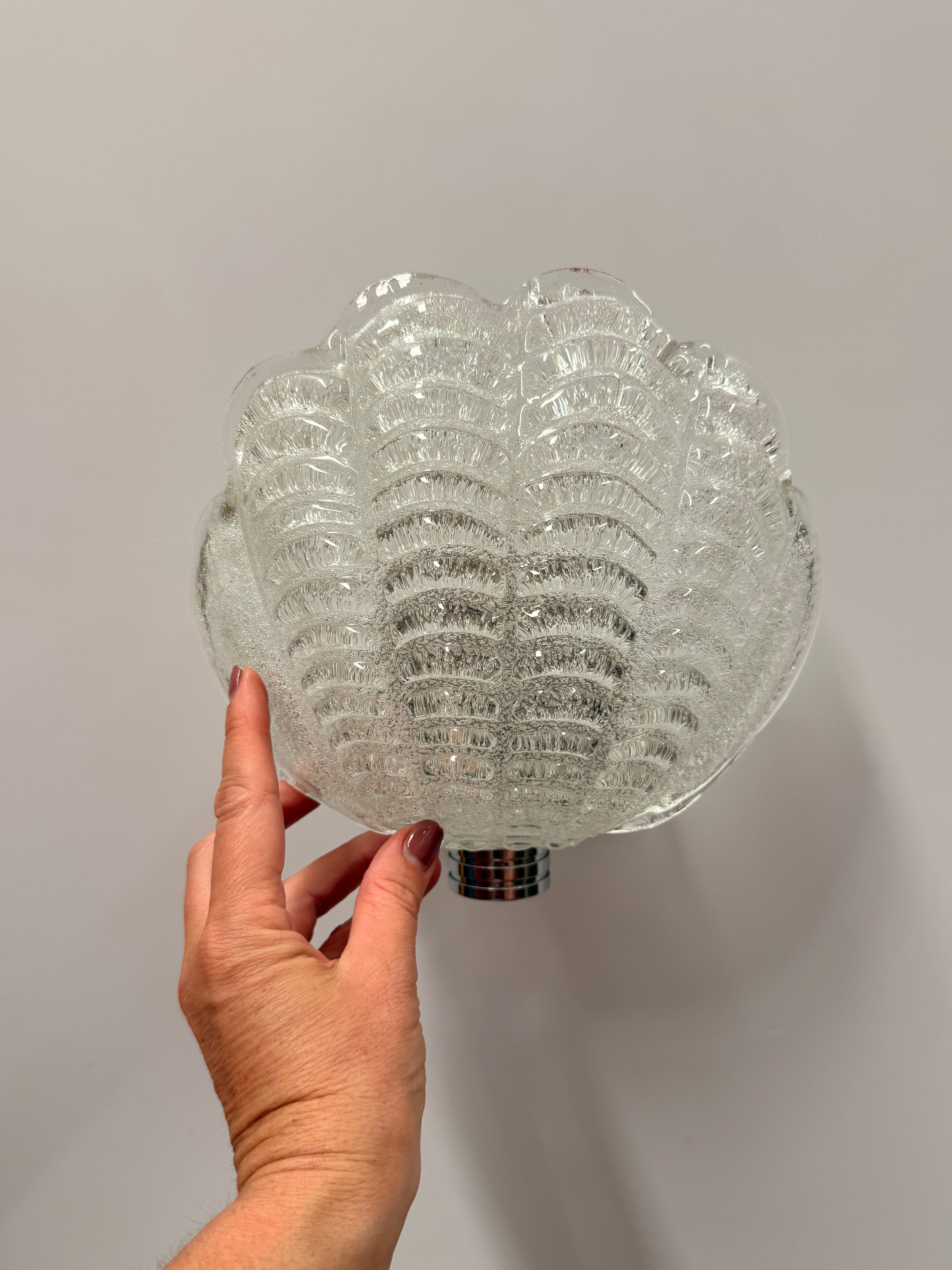 Pair of Murano Glass Shell Wall Lighta