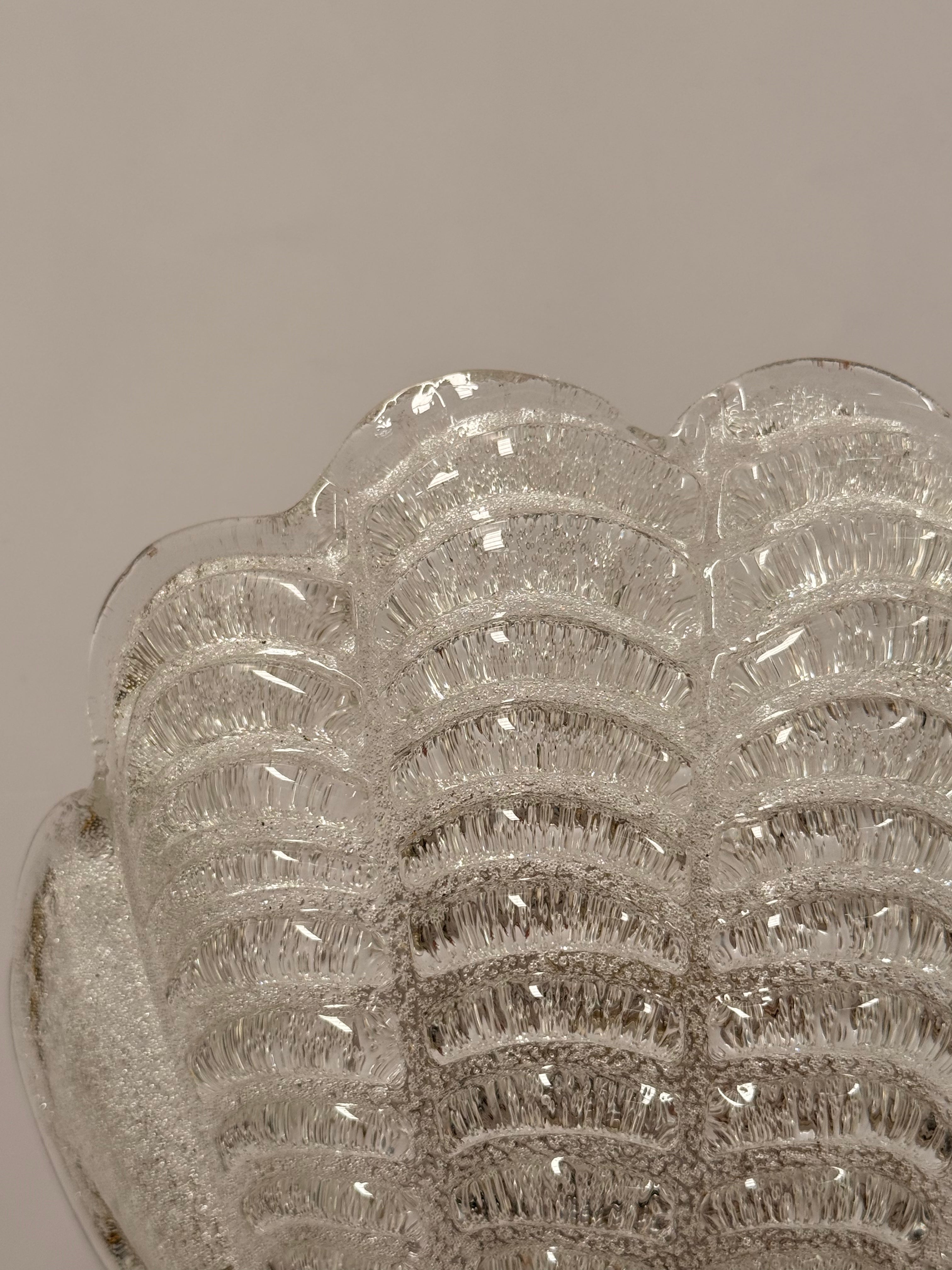Pair of Murano Glass Shell Wall Lighta