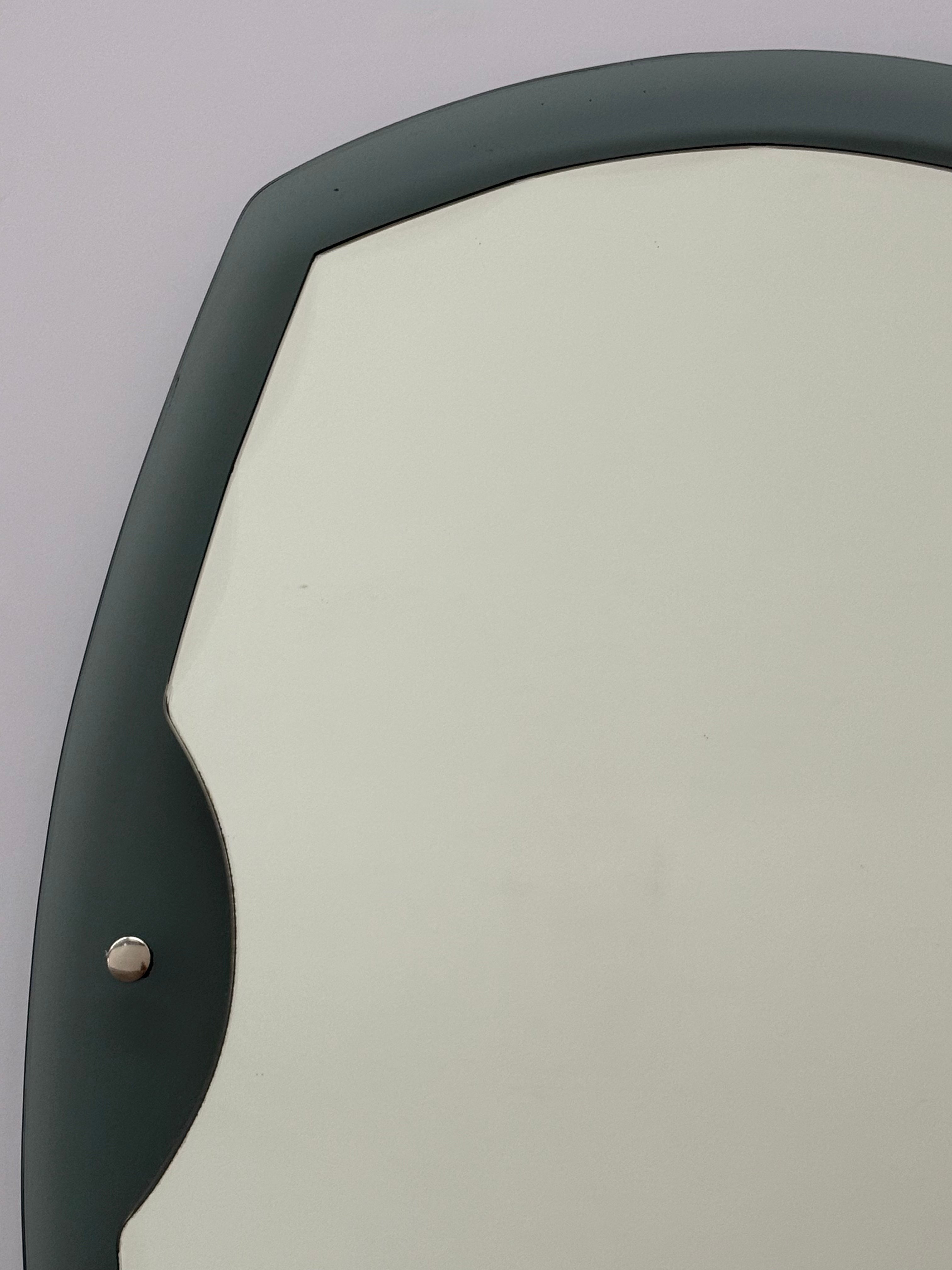 1970’s Italian Glass Mirror by Lupi Cristal