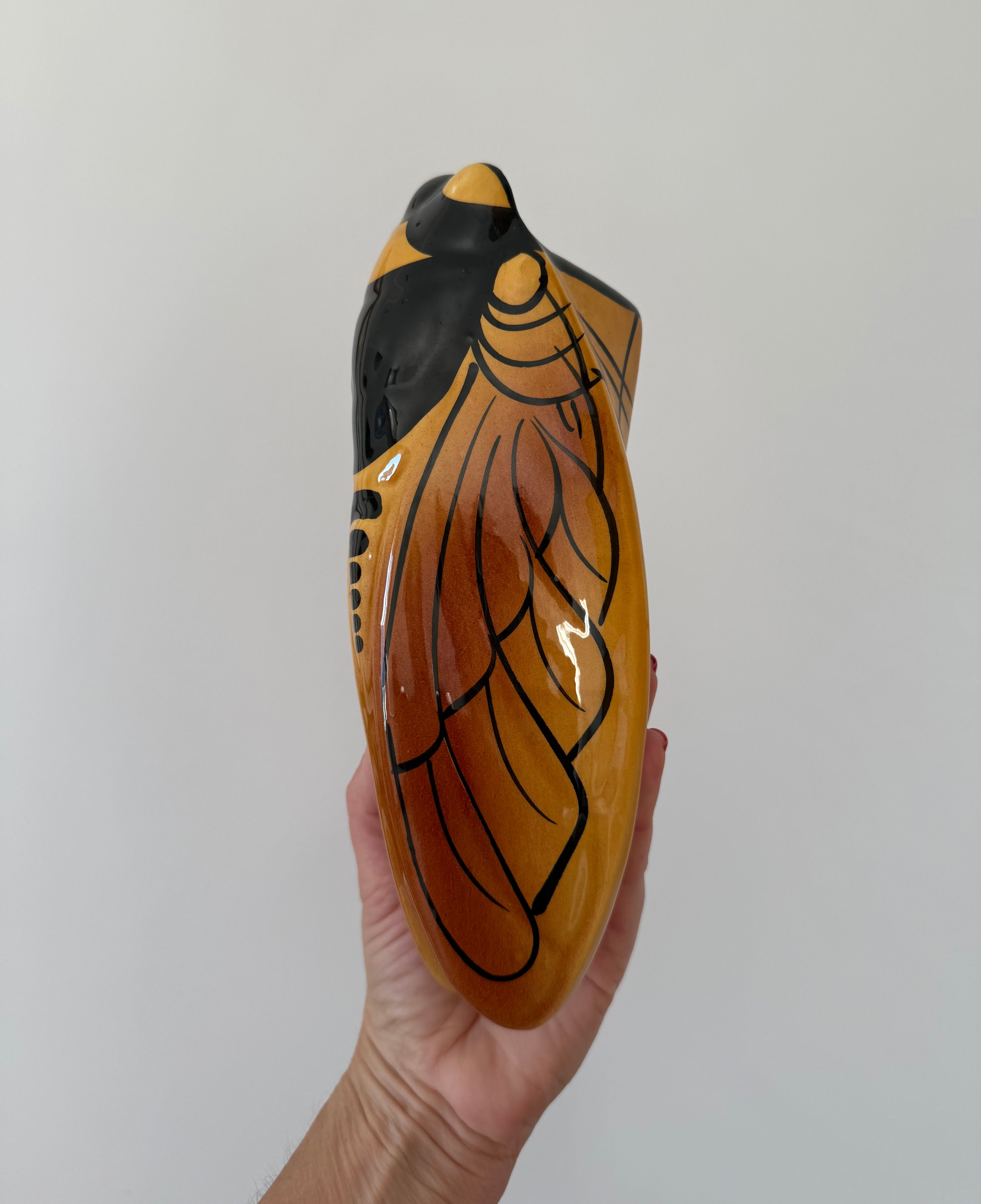 French Cigalle Ceramic Wall Vase