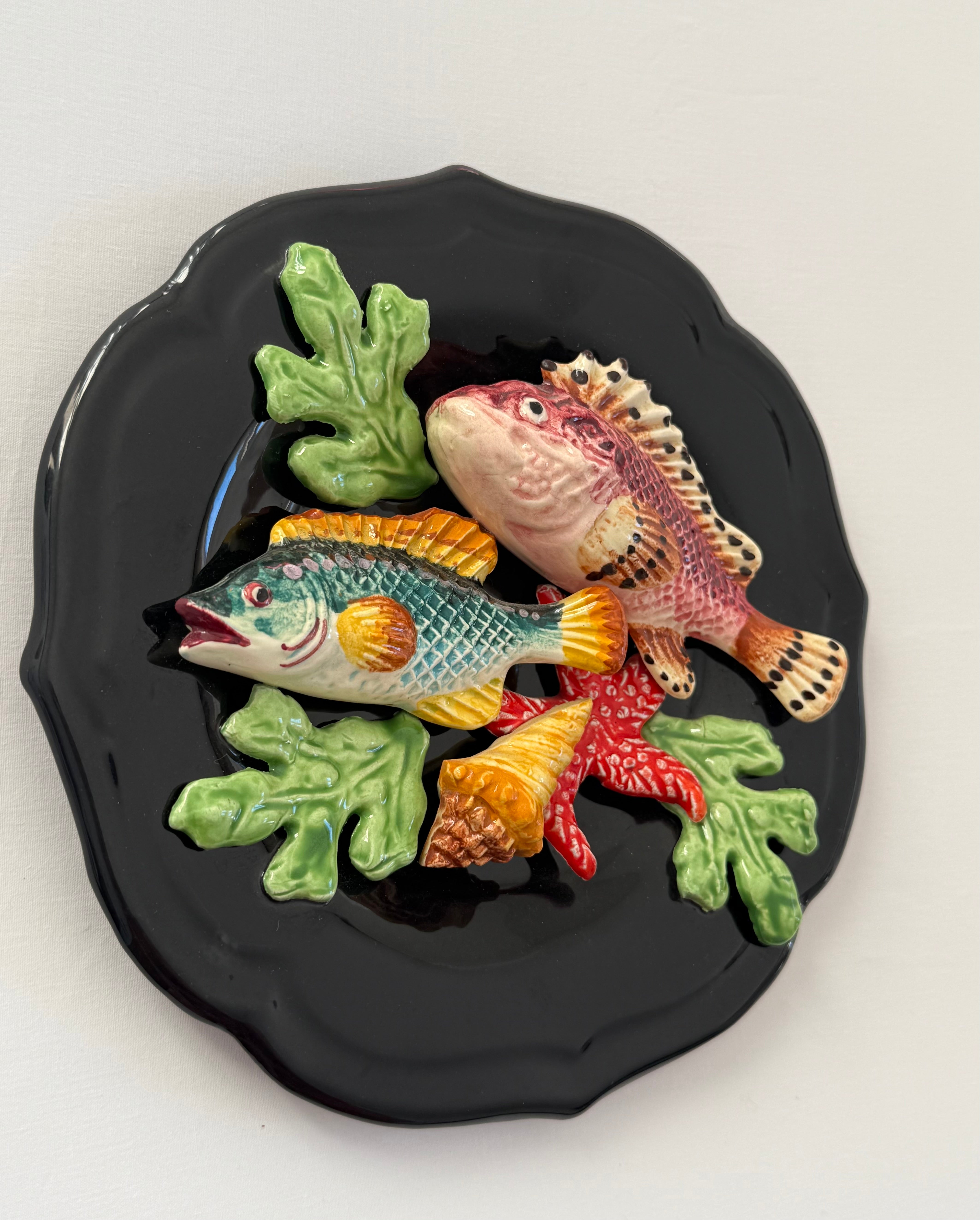 French Ceramic Majolica Wall Plate