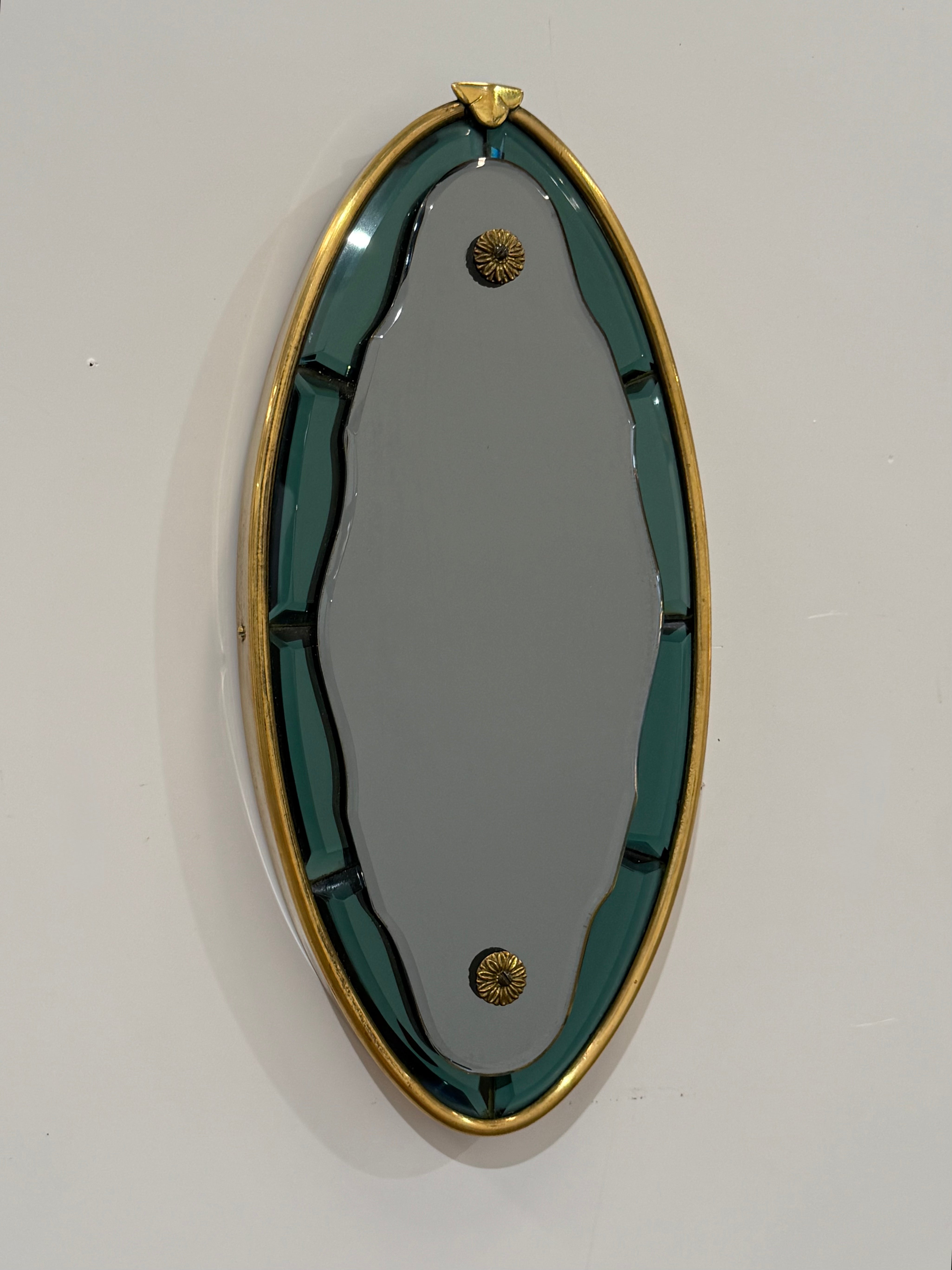 Vintage Italian Coloured Glass Mirror - Two Available