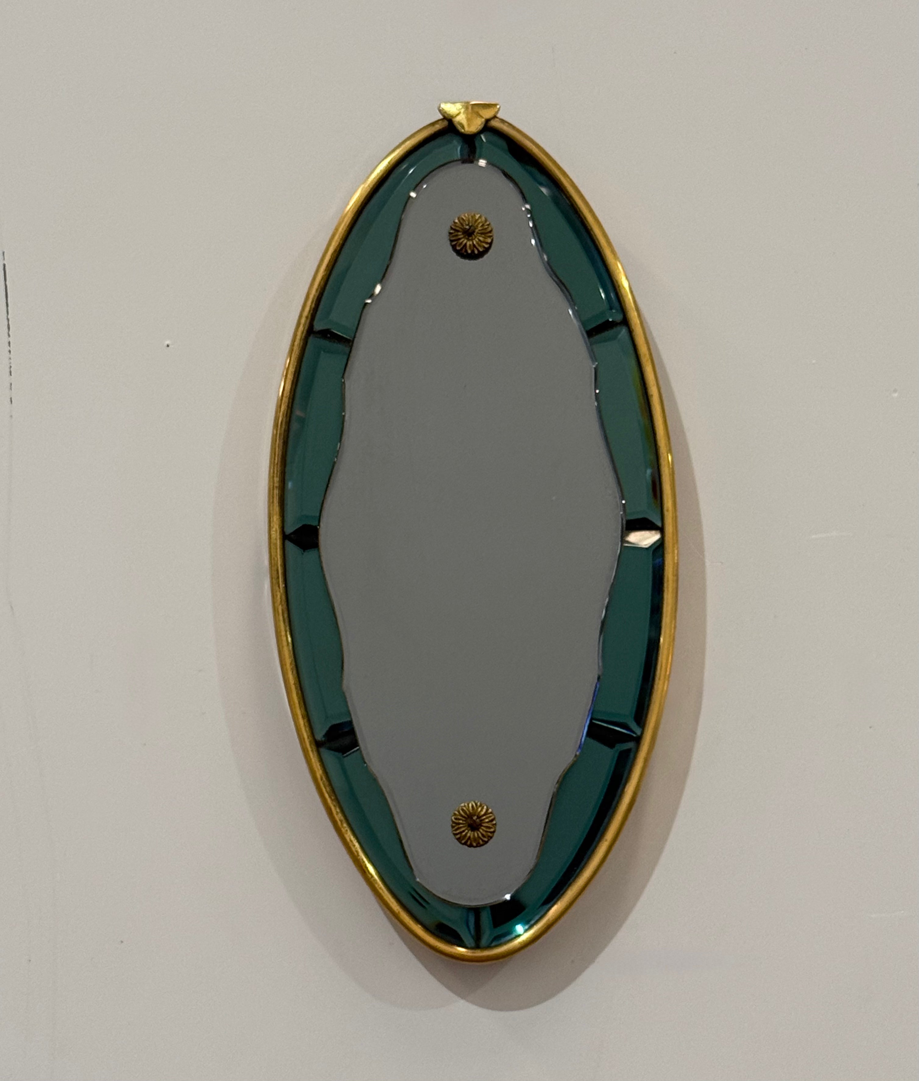 Vintage Italian Coloured Glass Mirror - Two Available