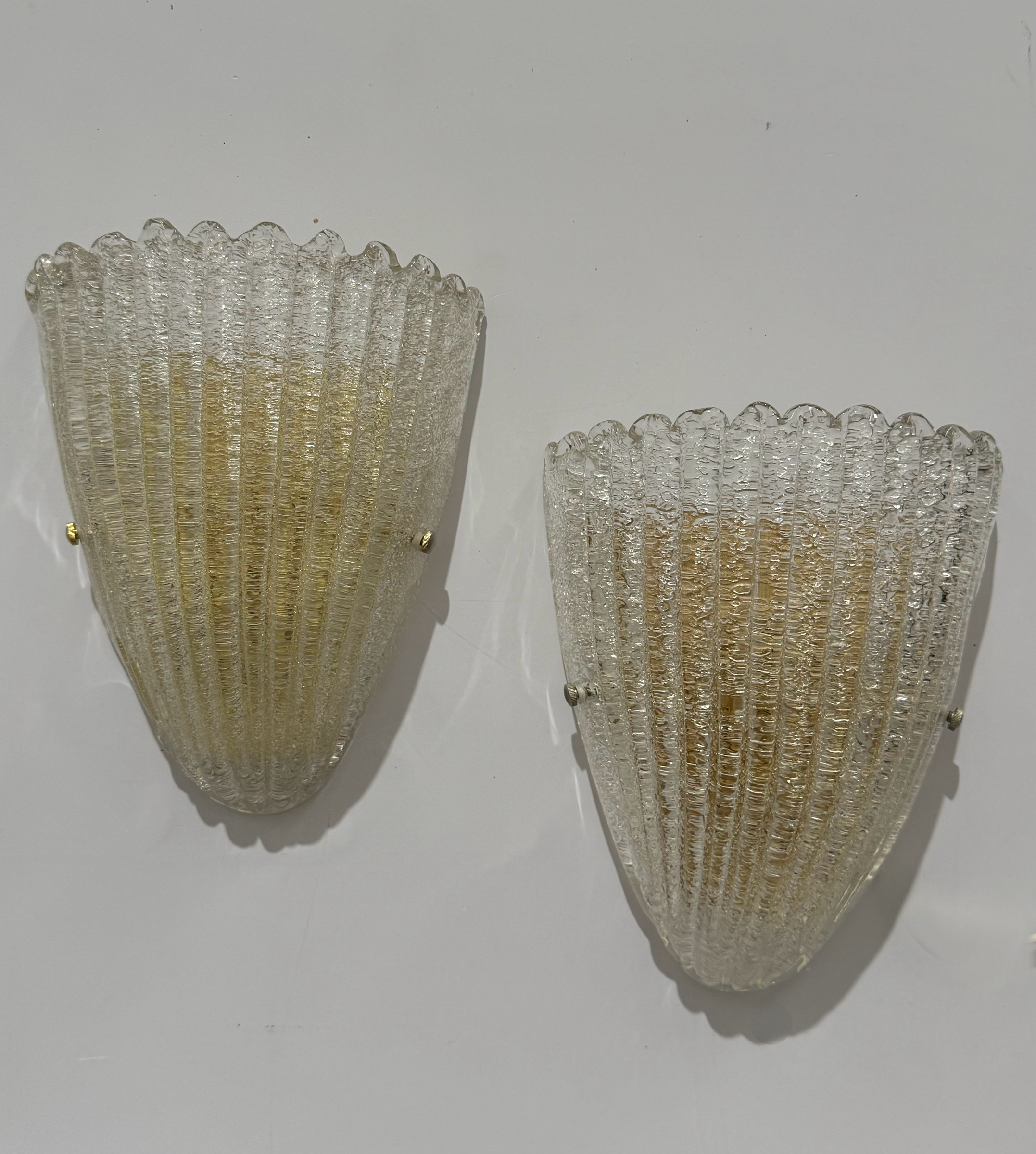 Pair of Murano Glass Wall Lights