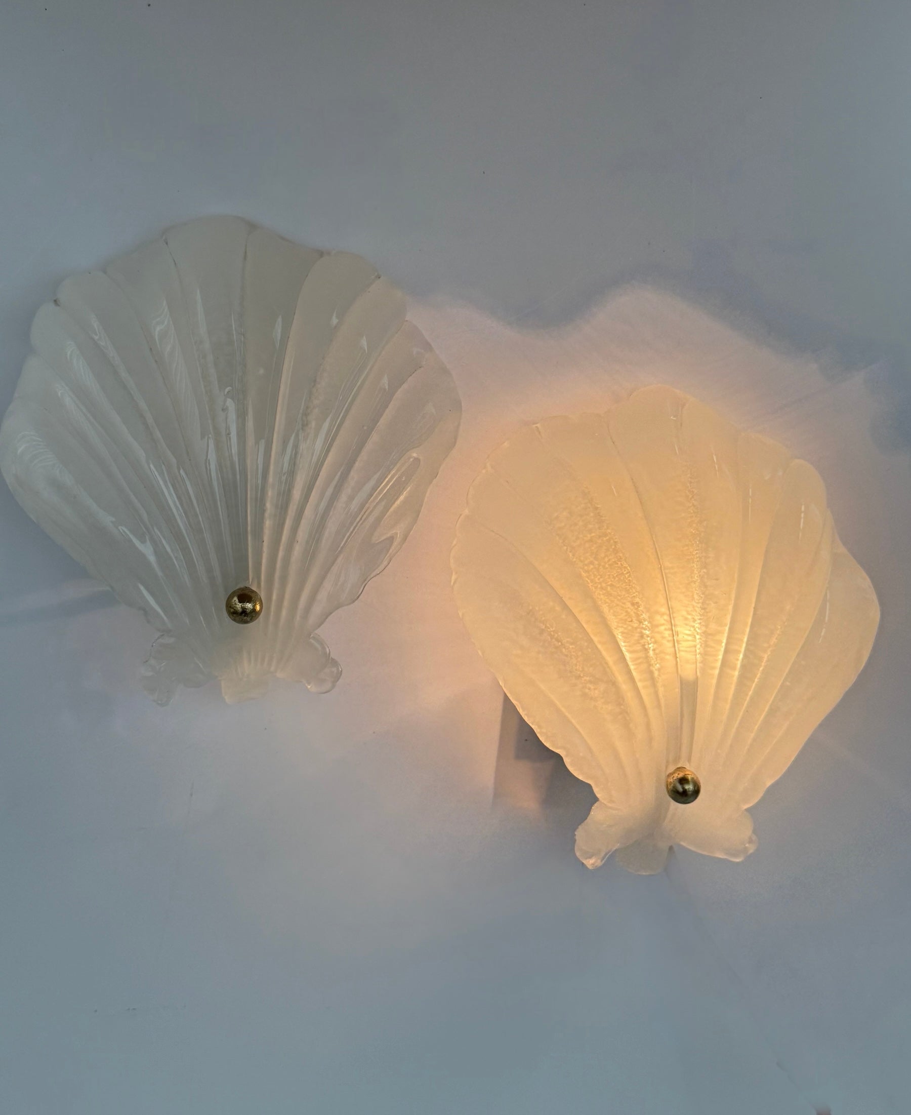 Pair of Murano Shell Wall Lights